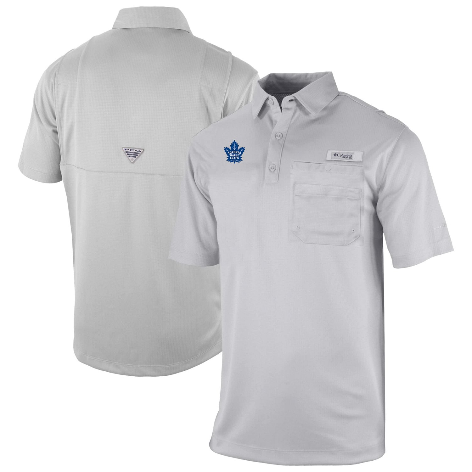 Columbia Toronto Maple Leafs Flycaster Omni-Wick Pocket Polo