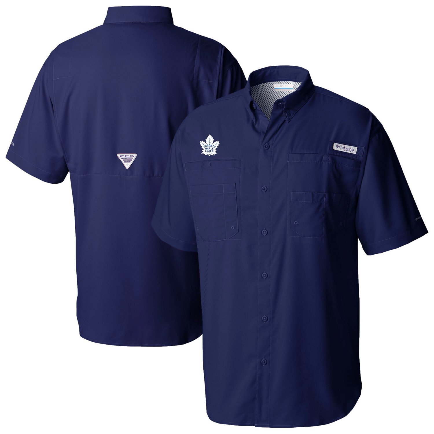 Columbia Toronto Maple Leafs Tamiami Short Sleeve Omni-Wick Button-Down Shirt