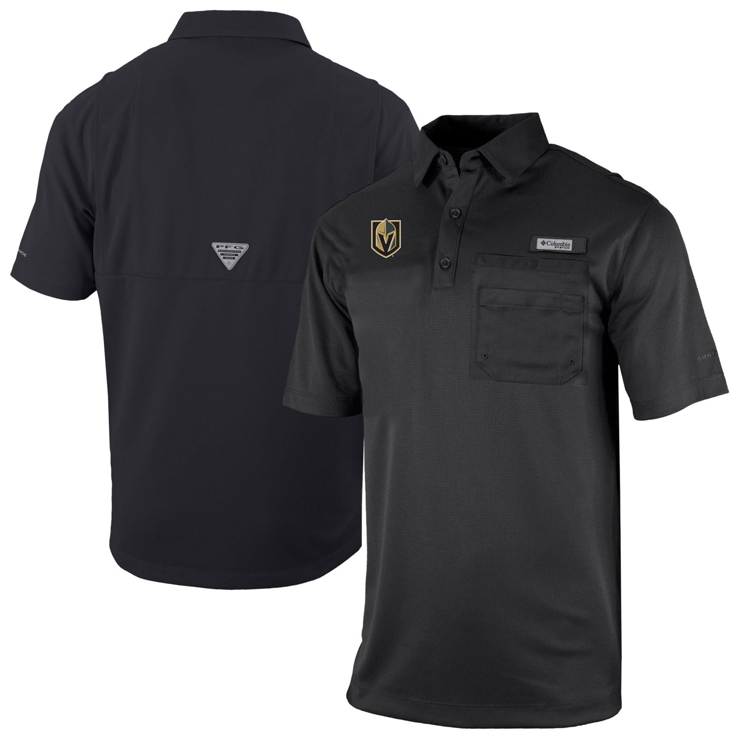 Columbia Vegas Golden Knights Flycaster Omni-Wick Pocket Polo