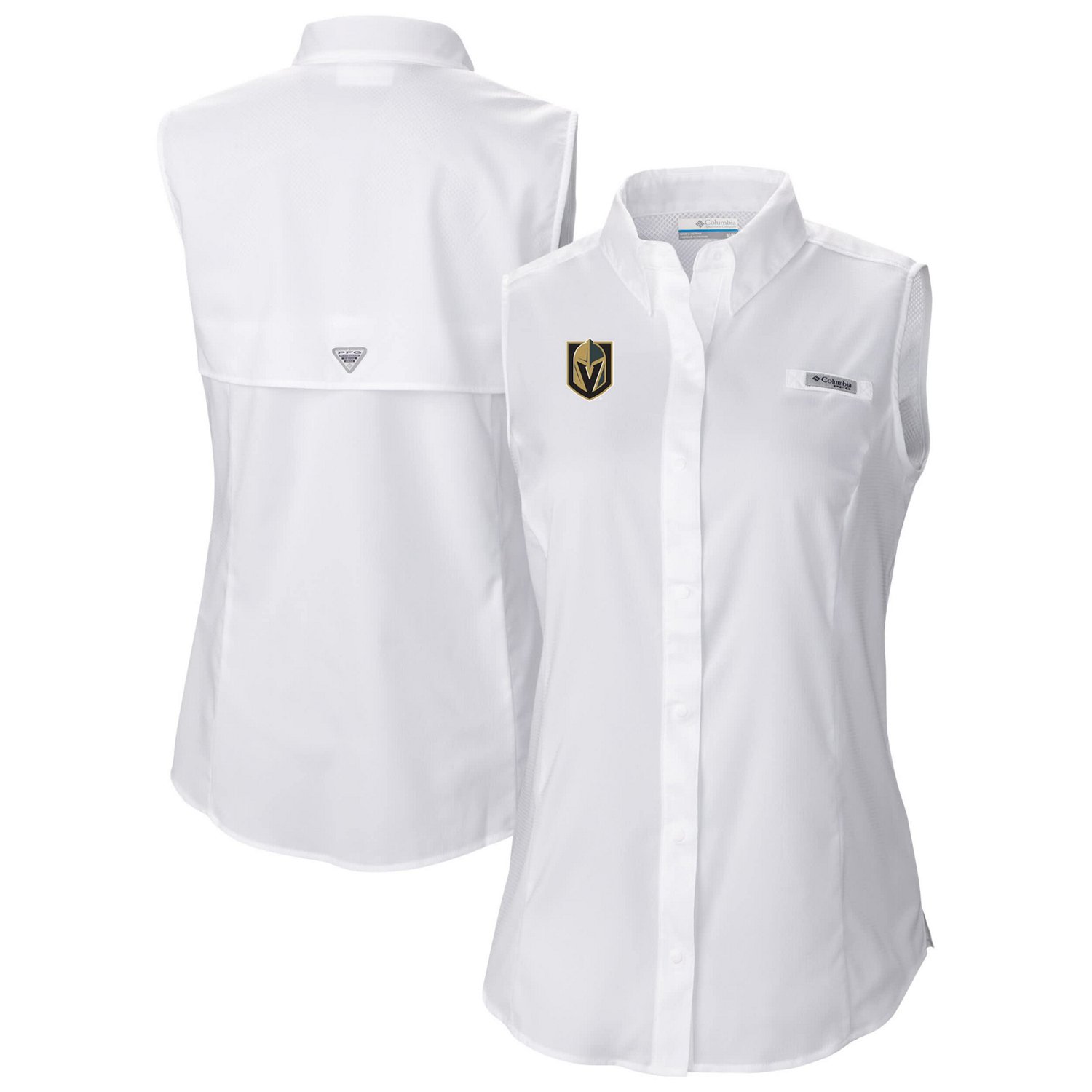 Columbia Vegas Golden Knights Tamiami Omni-Shade Sleeveless Button-Up Shirt