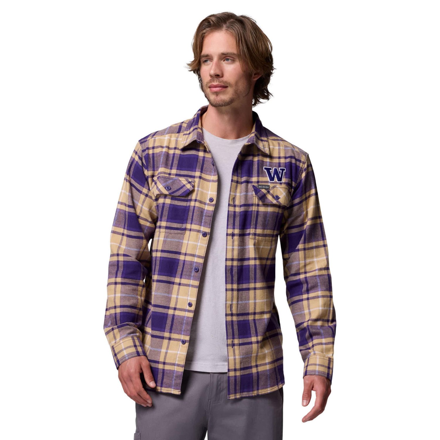 Columbia Washington Huskies Flare Gun Omni-Wick Flannel Long Sleeve Button-Up Shirt - view number 4
