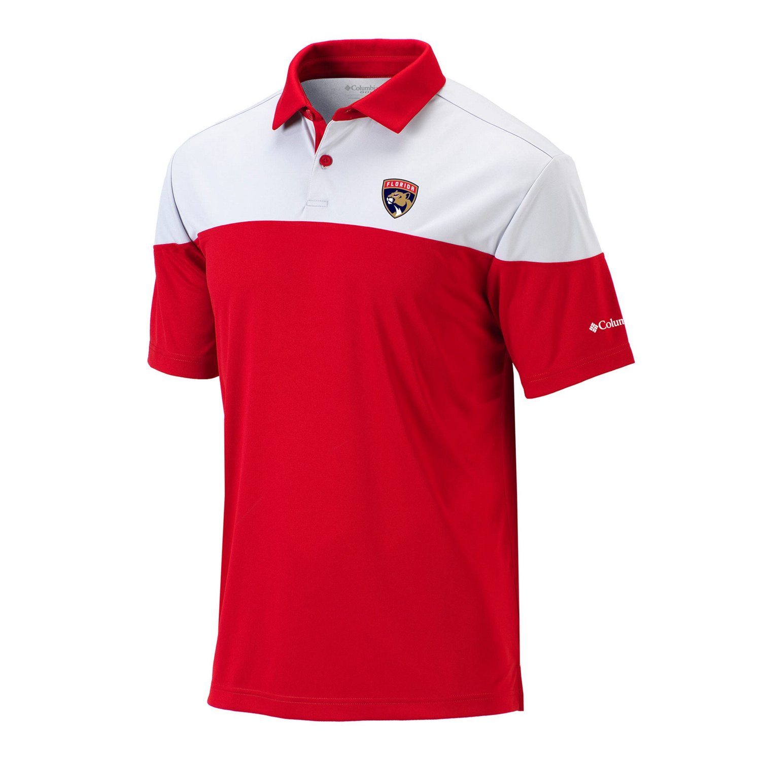 Columbia White Florida Panthers Best Ball Omni-Wick Polo - view number 2