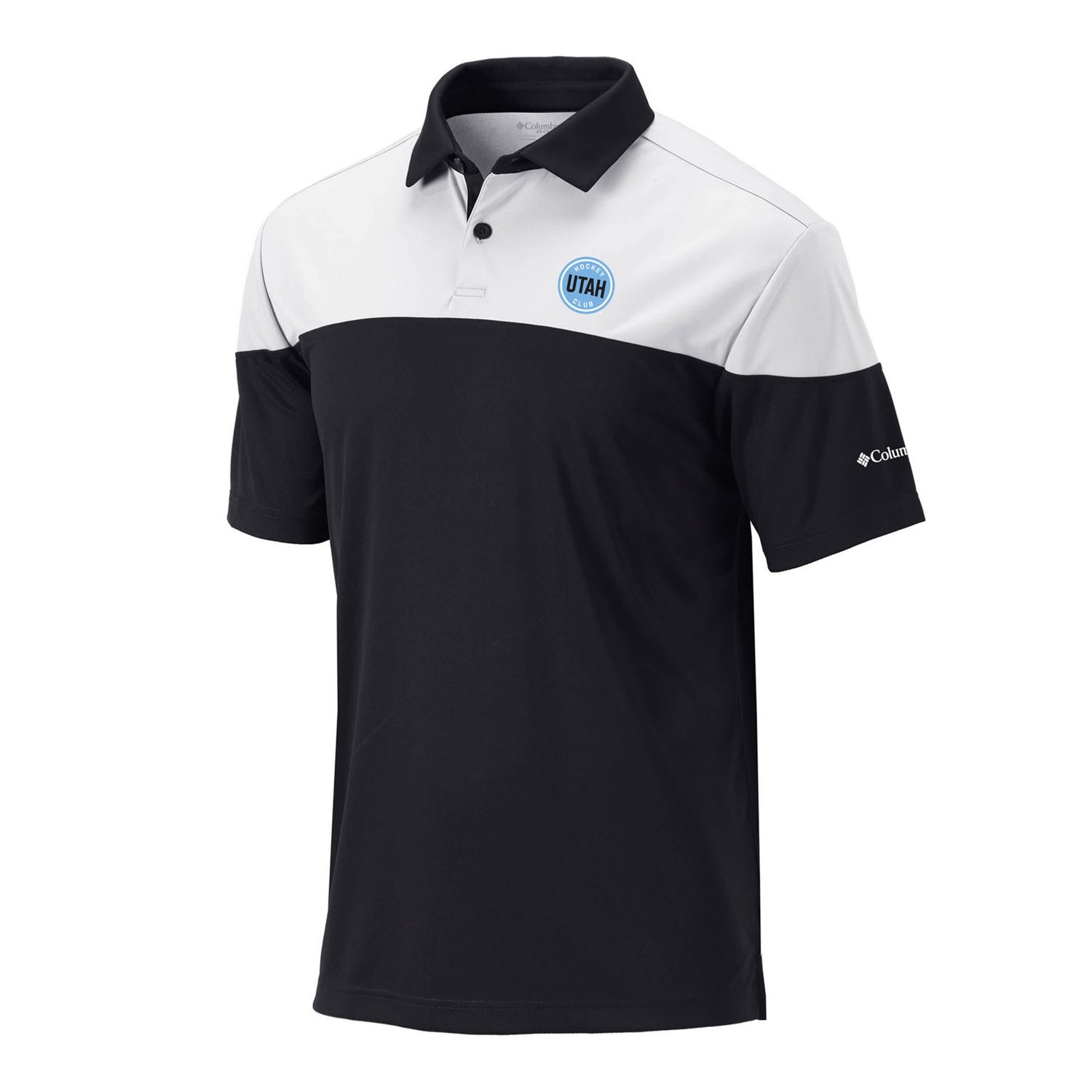 Columbia White Utah Hockey Club Best Ball Omni-Wick Polo