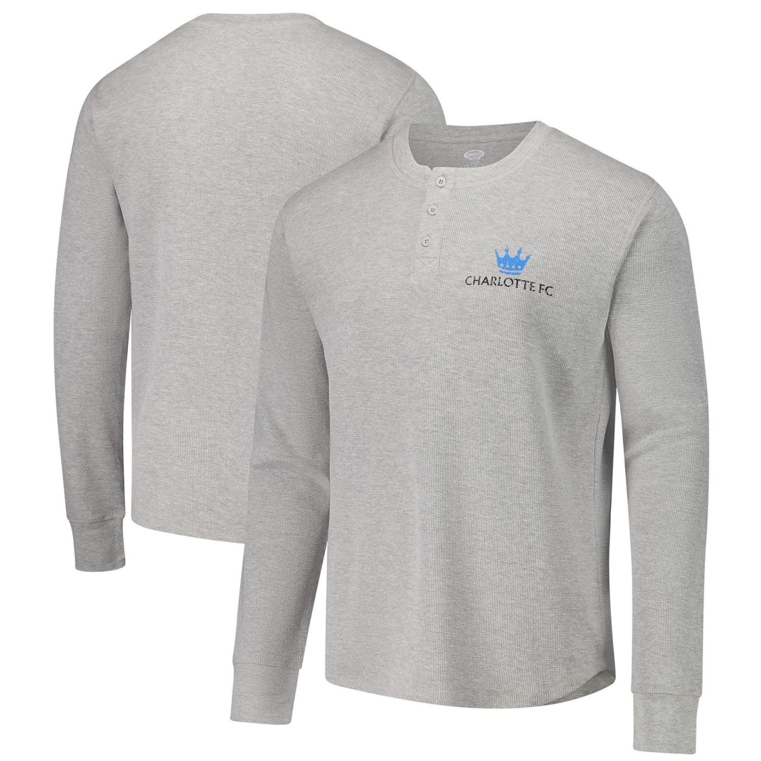 Concepts Sport Charlotte FC Region Thermal Knit Henley Long Sleeve T-Shirt