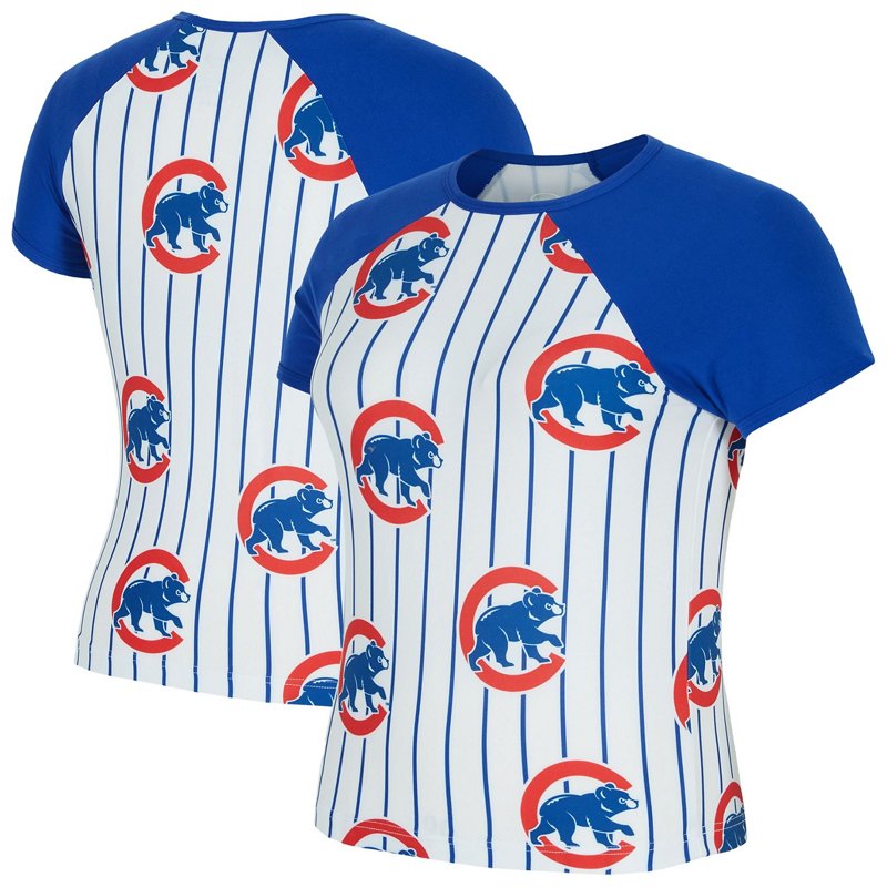 Concepts Sport Chicago Cubs Outbound Pinstripe Raglan T-Shirt-image
