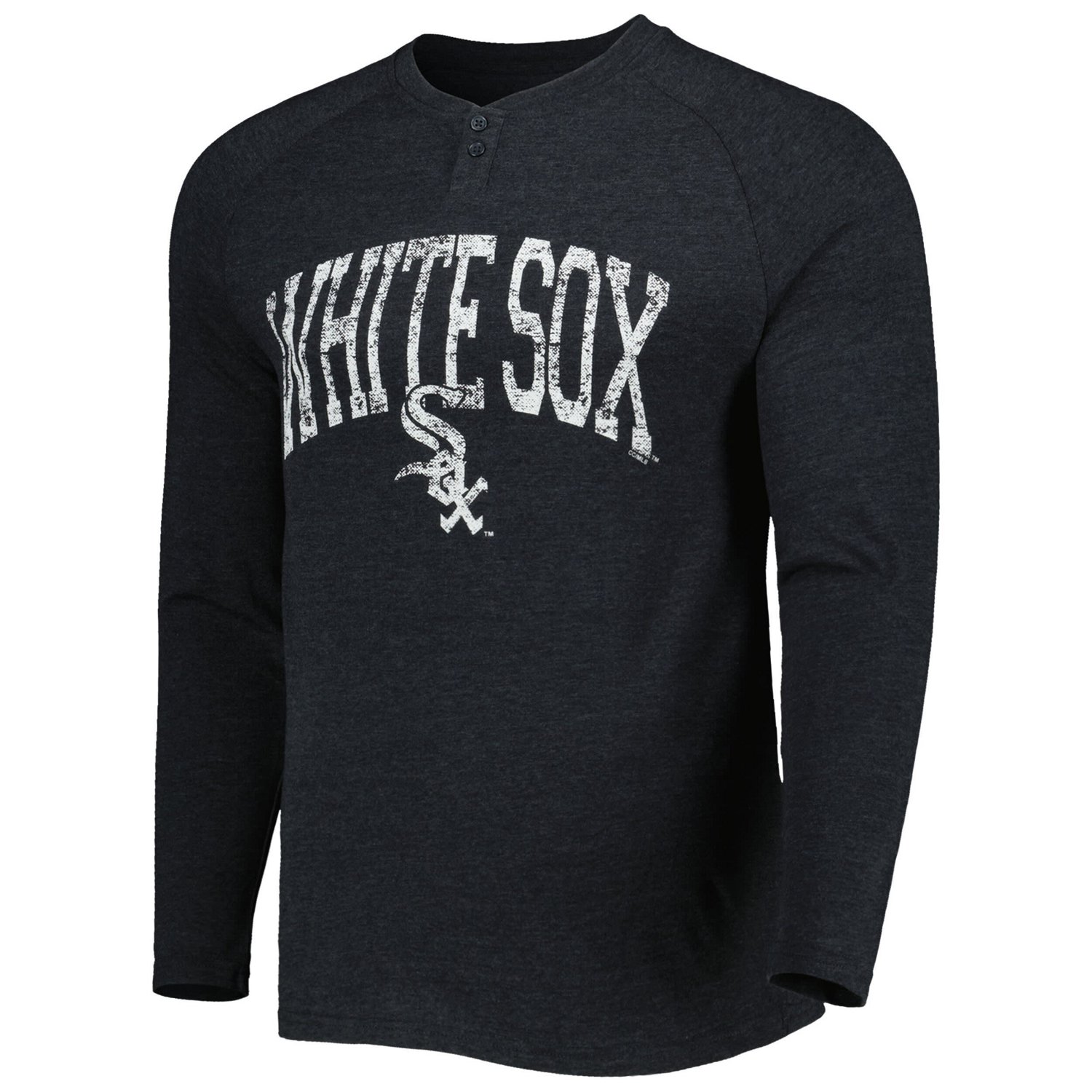 Concepts Sport Heather Chicago White Sox Inertia Raglan Long Sleeve Henley Top - view number 2