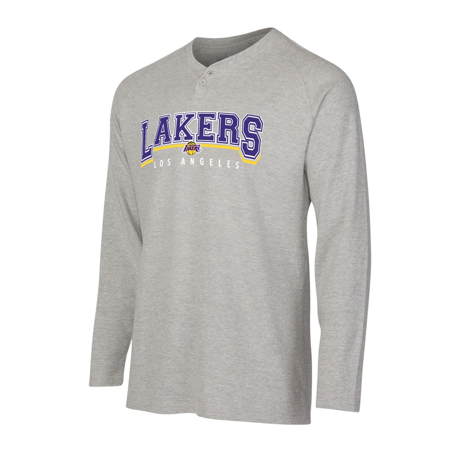 Concepts Sport Los Angeles Lakers Hawthorn Thermal Knit Long Sleeve Henley T-Shirt - view number 2
