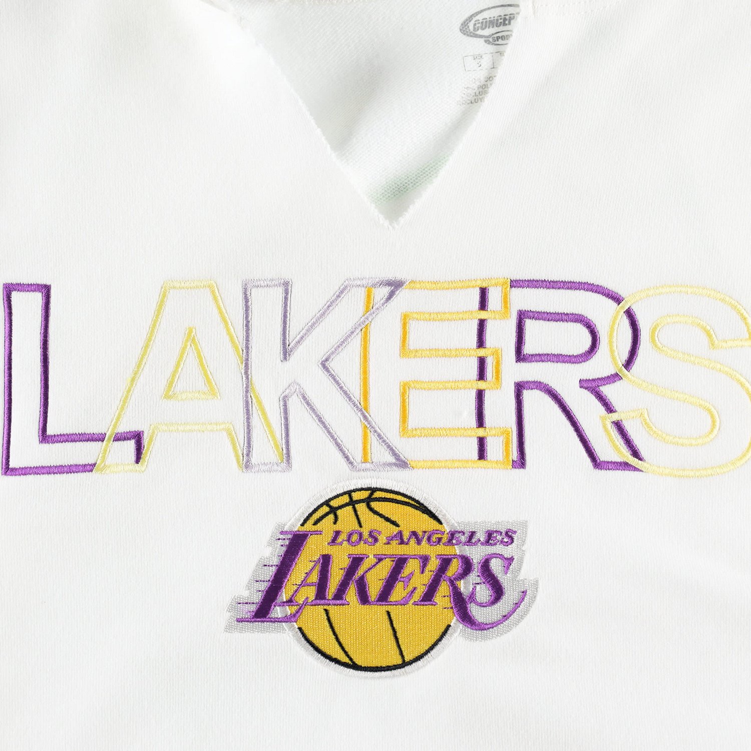 Concepts Sport Los Angeles Lakers Sunray Notch Neck Long Sleeve T-Shirt                                                          - view number 4