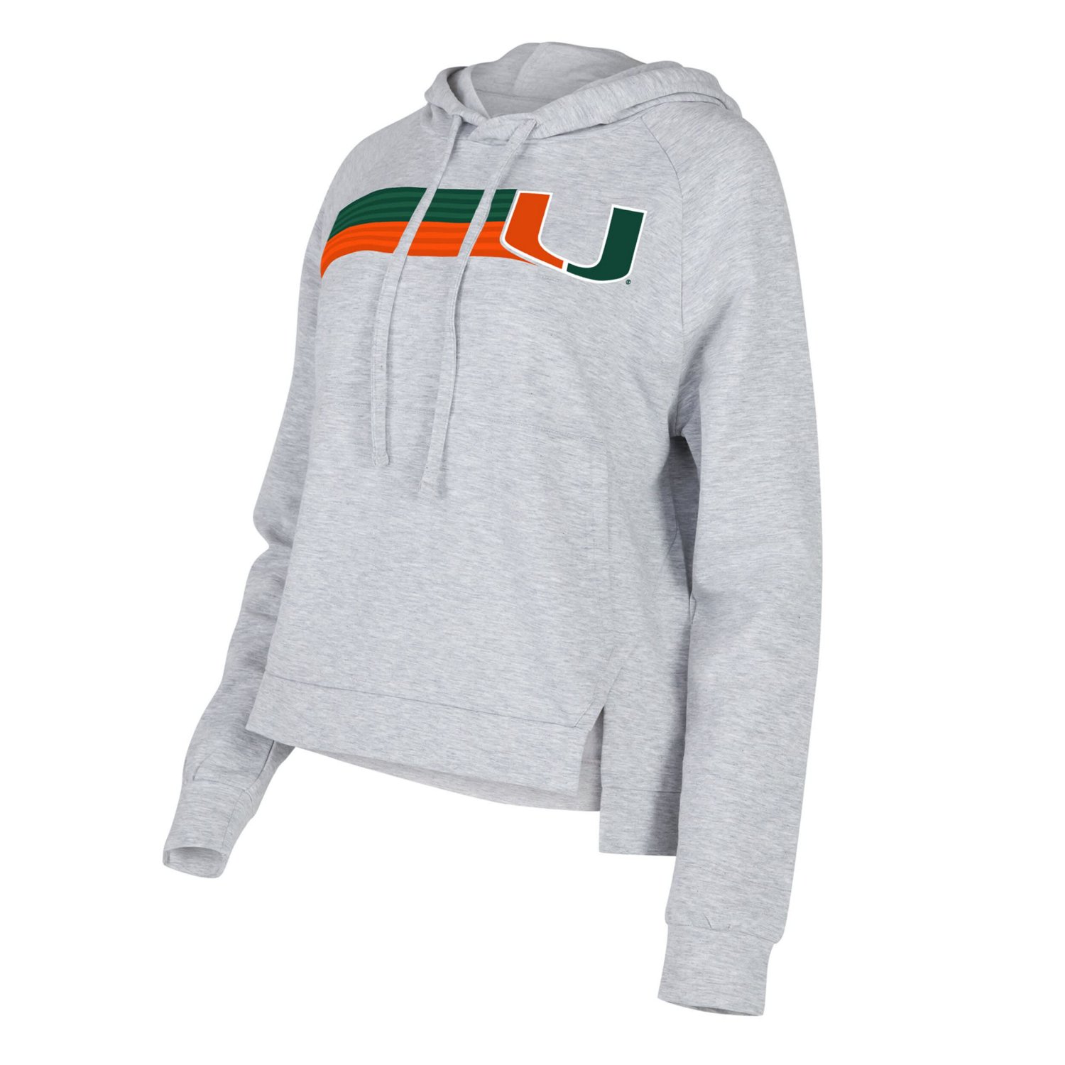 Concepts Sport Miami Hurricanes Cedar Tri-Blend Raglan Pullover Hoodie - view number 1