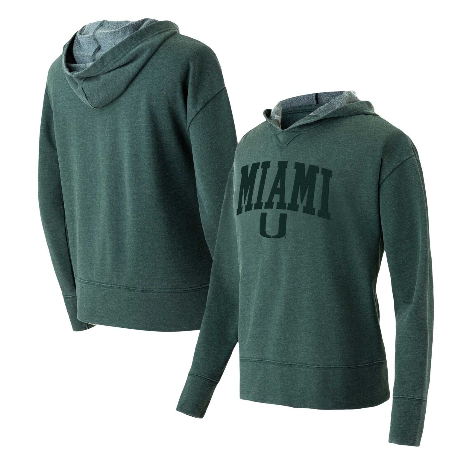 Concepts Sport Miami Hurricanes Volley Long Sleeve Hoodie T-Shirt