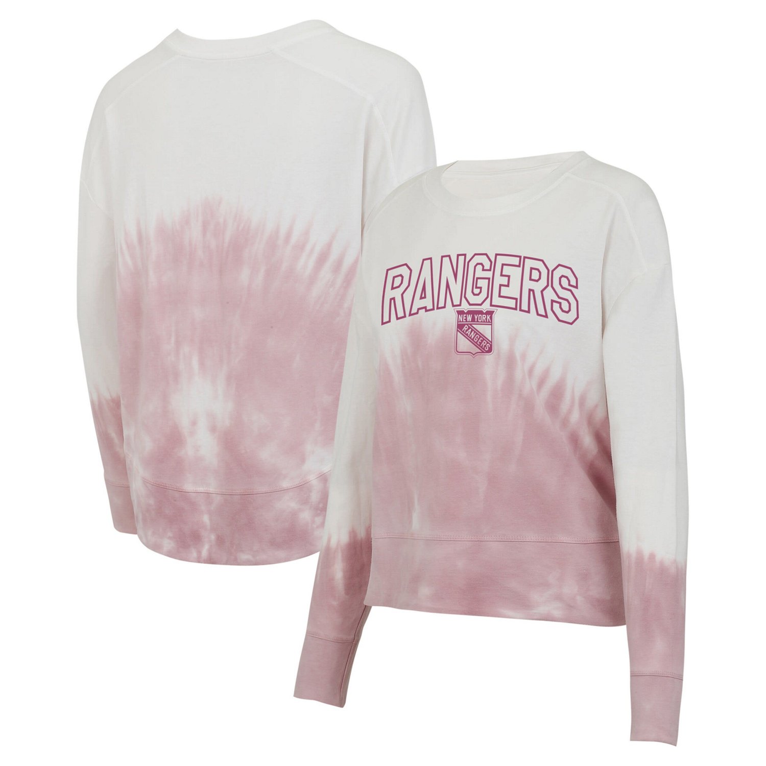 Concepts Sport White New York Rangers Orchard Tie-Dye Long Sleeve T-Shirt
