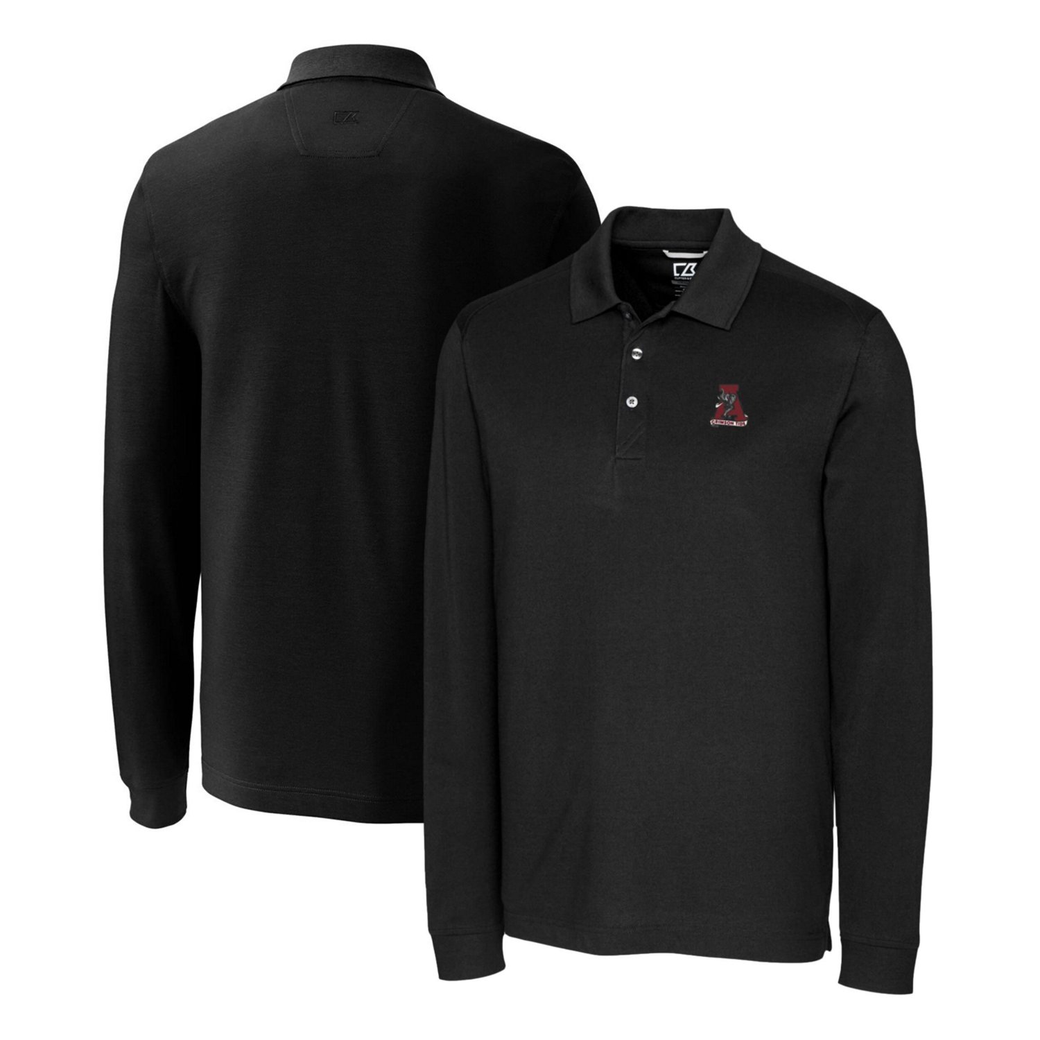 Cutter  Buck Alabama Crimson Tide Advantage Tri-Blend Pique Long Sleeve Polo - view number 1