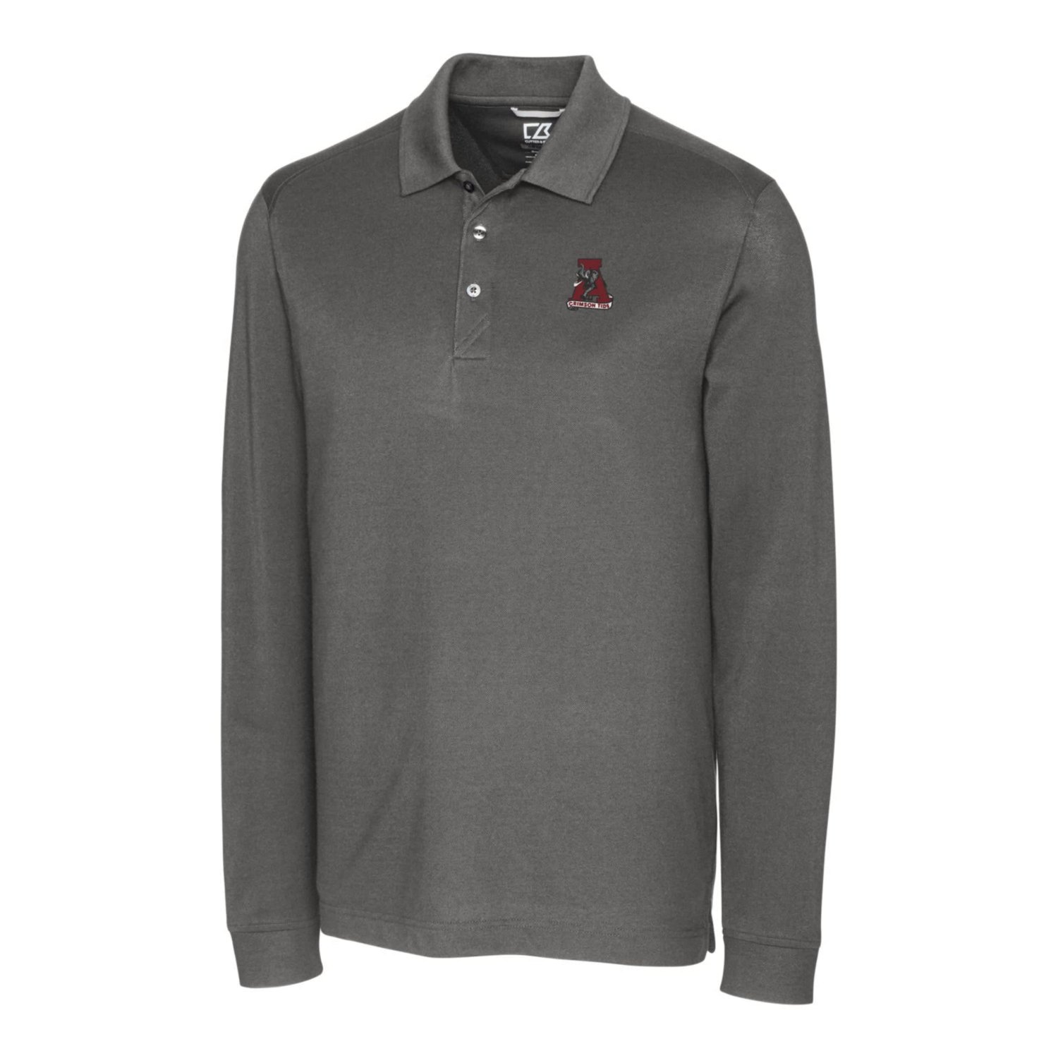 Cutter  Buck Alabama Crimson Tide Advantage Tri-Blend Pique Long Sleeve Polo - view number 2