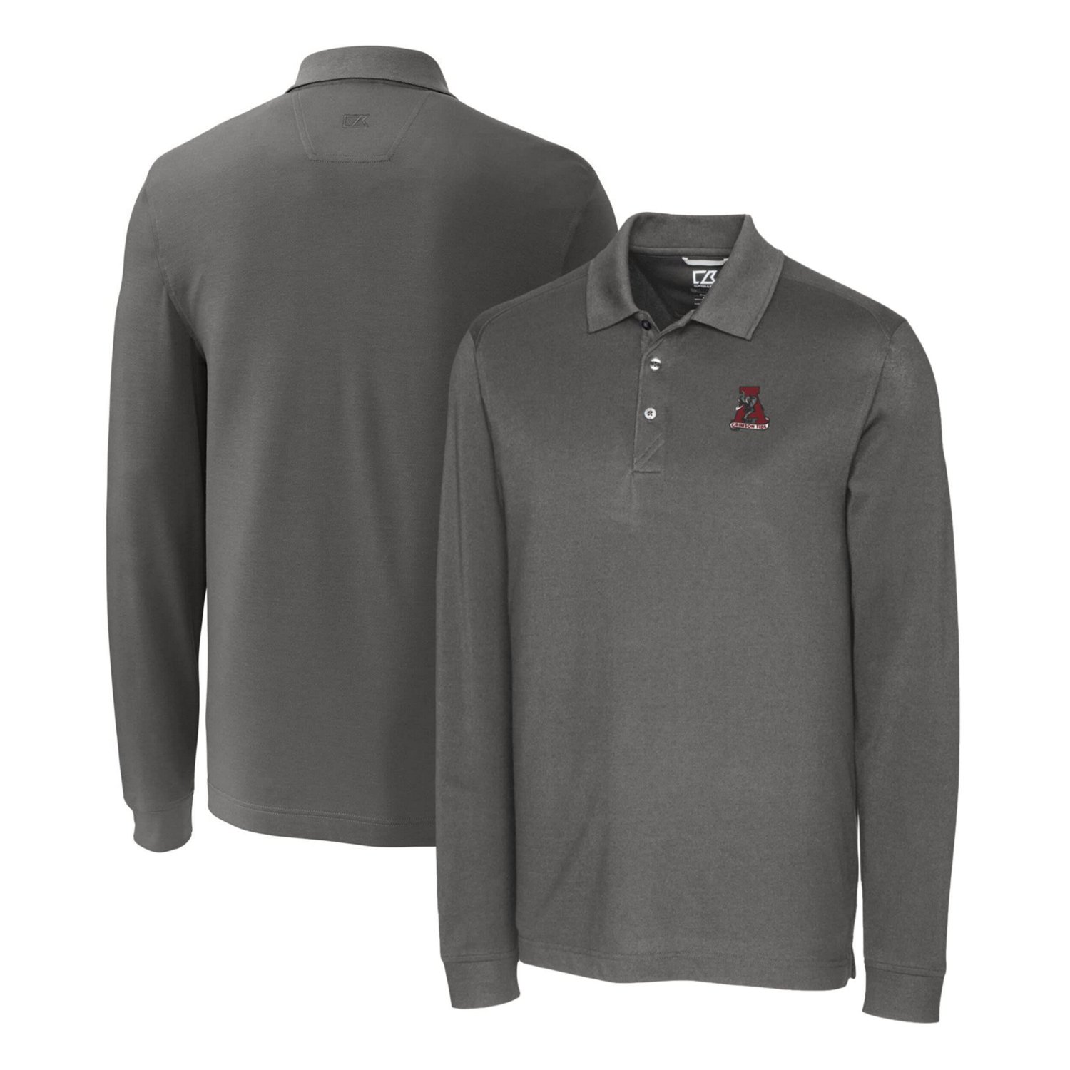 Cutter  Buck Alabama Crimson Tide Advantage Tri-Blend Pique Long Sleeve Polo - view number 1