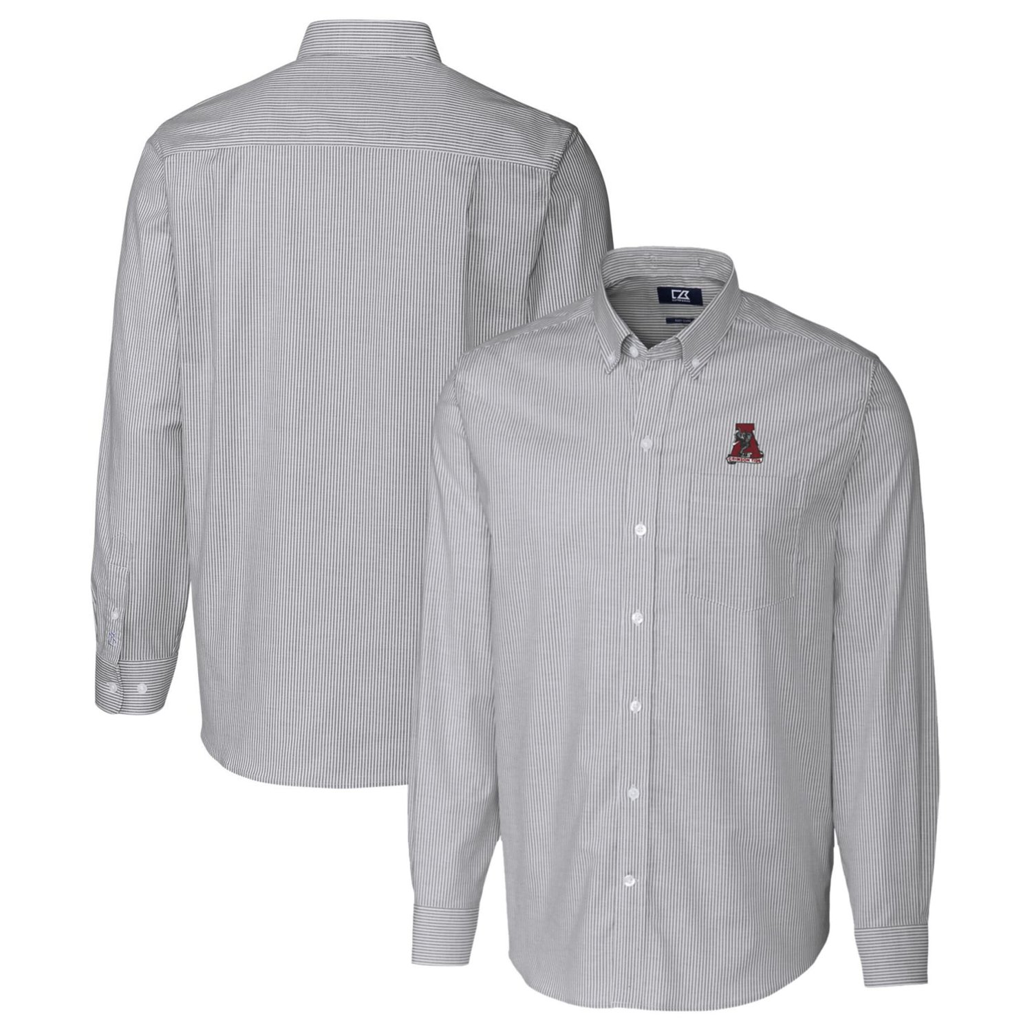 Cutter  Buck Alabama Crimson Tide Vault Stretch Oxford Stripe Long Sleeve Button-Down Shirt