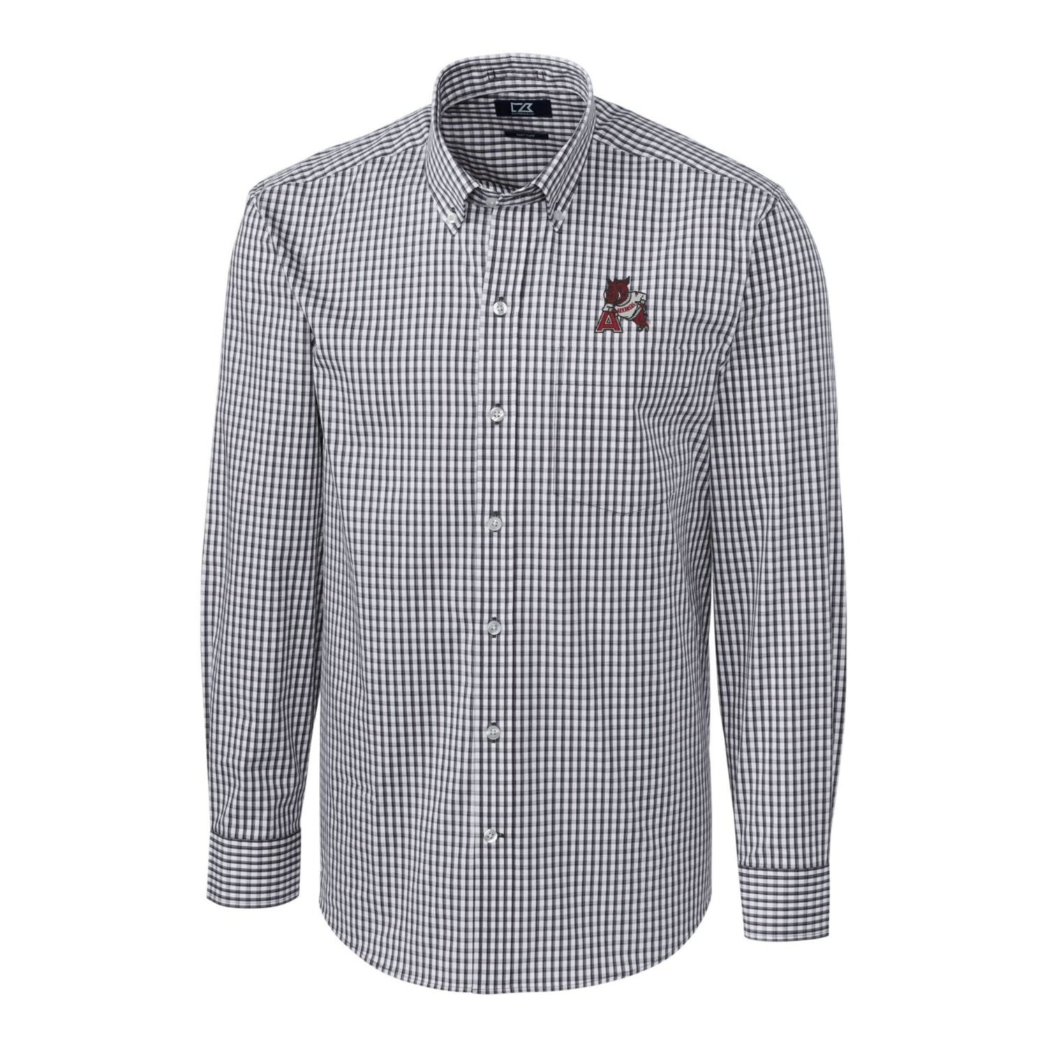 Cutter  Buck Arkansas Razorbacks Easy Care Stretch Gingham Long Sleeve Button-Down Shirt - view number 2