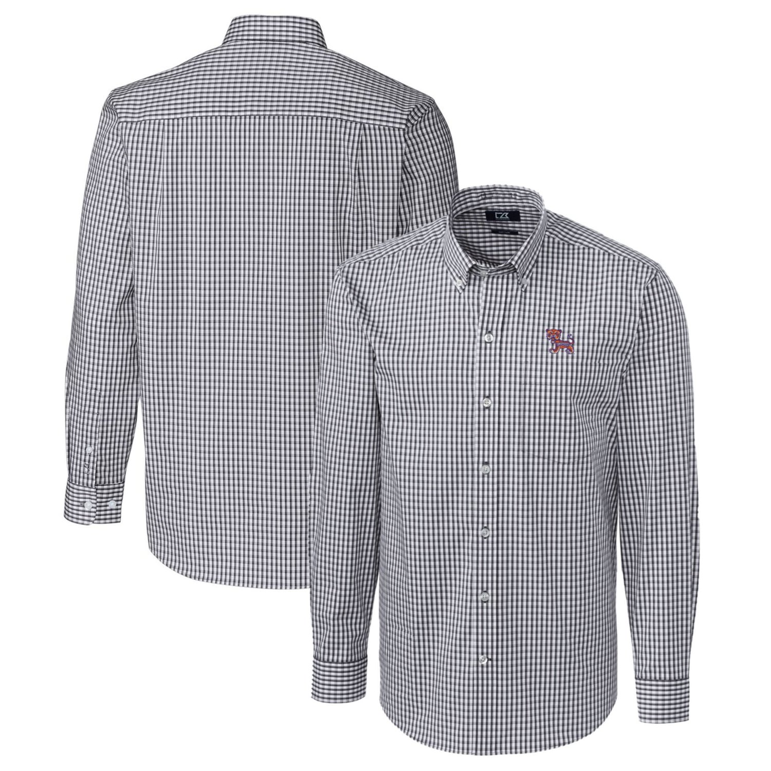 Cutter  Buck Clemson Tigers Easy Care Stretch Gingham Long Sleeve Button-Down Shirt - view number 1