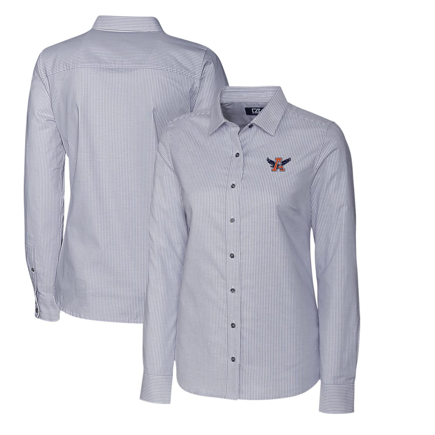 Cutter  Buck Light Auburn Tigers Oxford Stripe Stretch Long Sleeve Button-Up Shirt                                              