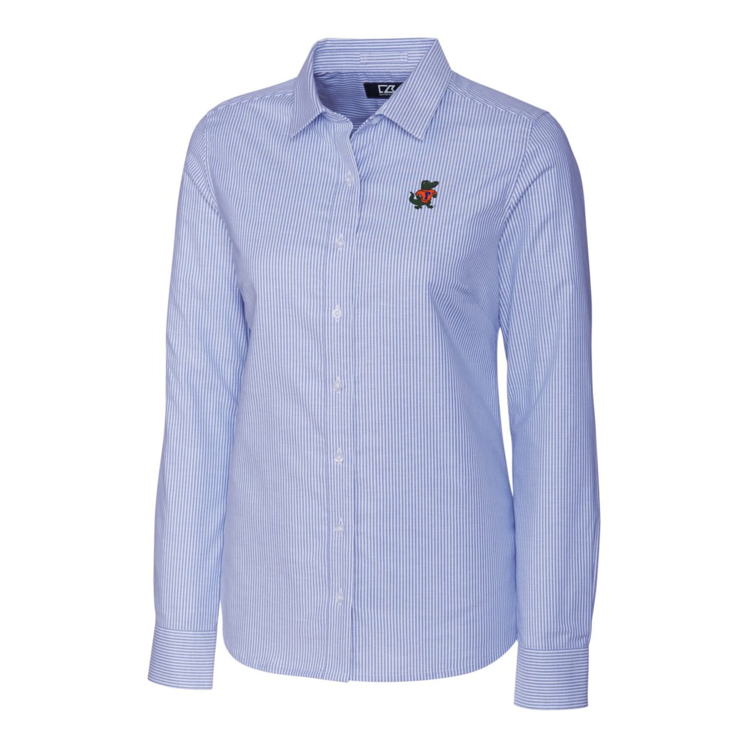 Cutter  Buck Powder Florida Gators Oxford Stripe Stretch Long Sleeve Button-Up Shirt - view number 2