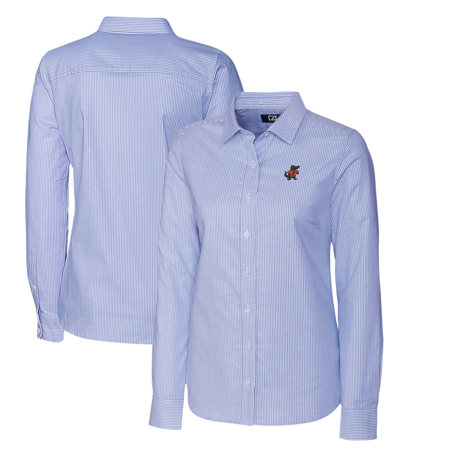 Cutter  Buck Powder Florida Gators Oxford Stripe Stretch Long Sleeve Button-Up Shirt - view number 1