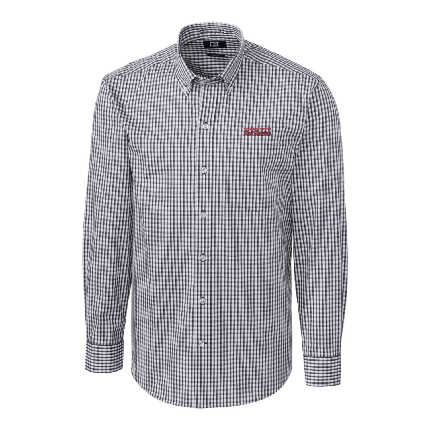 Cutter  Buck Texas Tech Raiders Easy Care Stretch Gingham Long Sleeve Button-Down Shirt