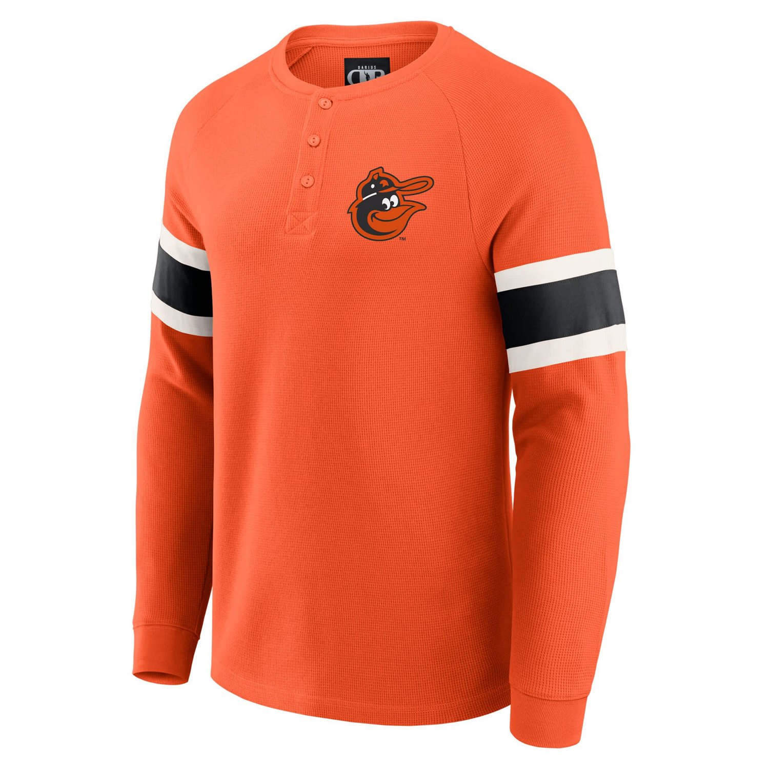 Darius Rucker Collection by Fanatics Baltimore Orioles Waffle-Knit Raglan Long Sleeve Henley T-Shirt - view number 2