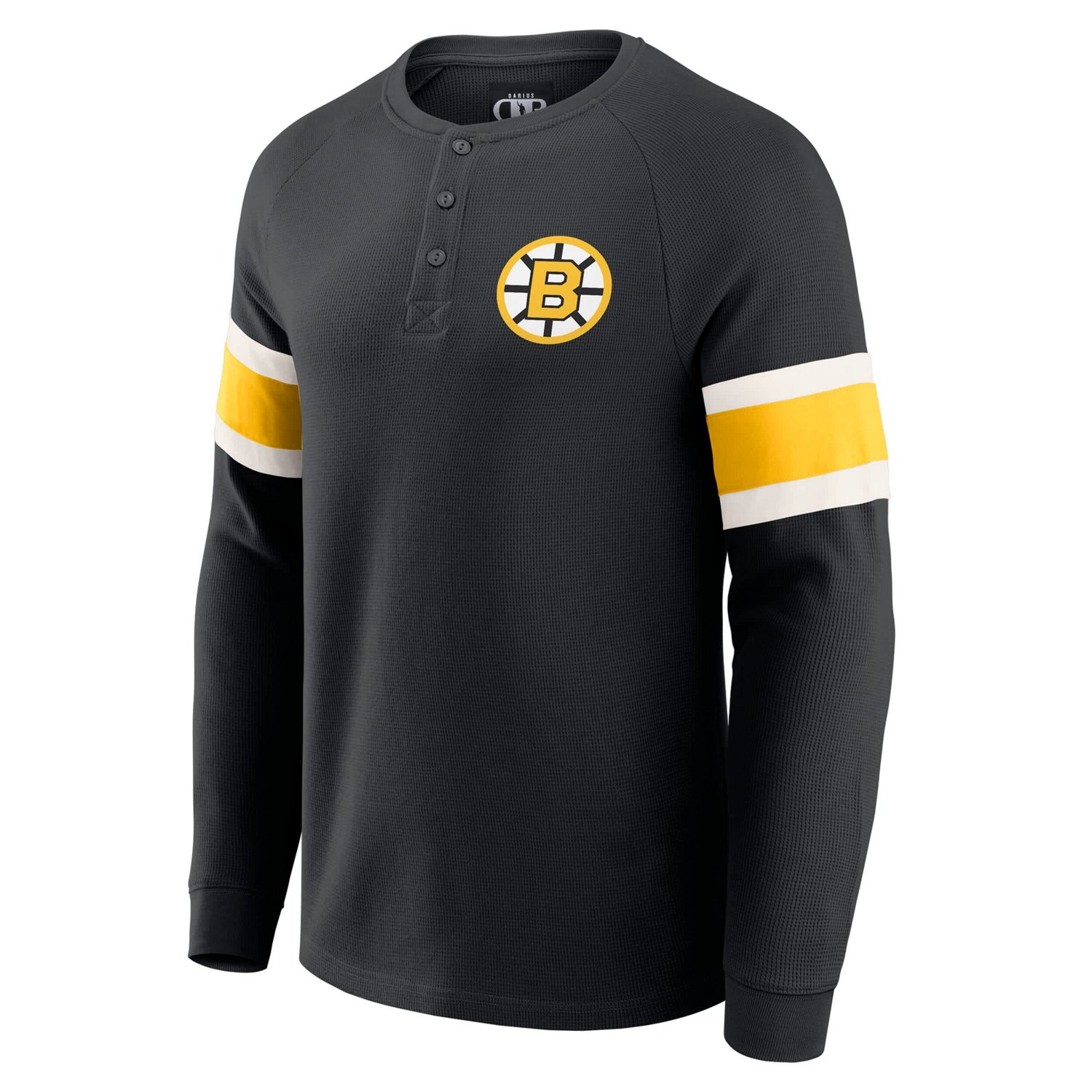Darius Rucker Collection by Fanatics Boston Bruins Waffle-Knit Raglan Long Sleeve Henley T-Shirt - view number 2