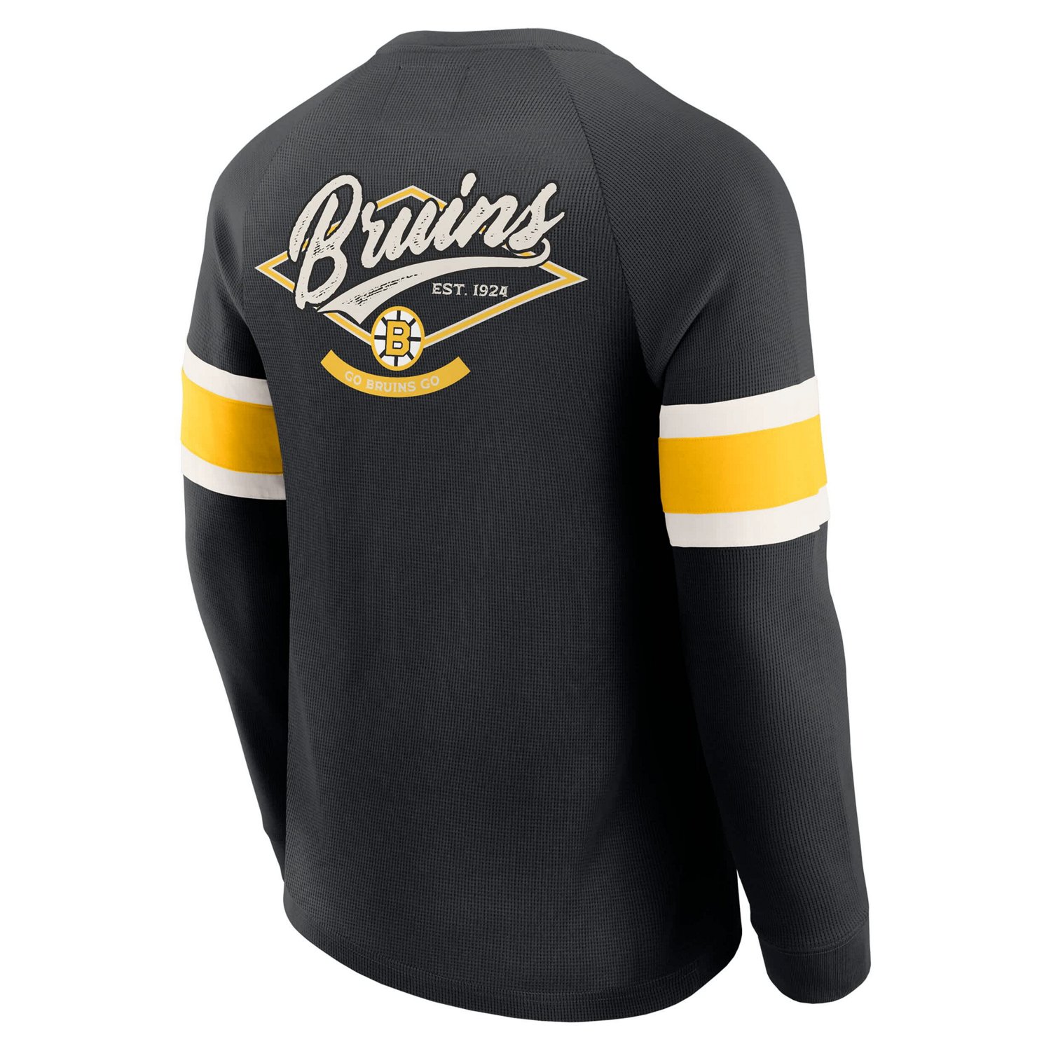 Darius Rucker Collection by Fanatics Boston Bruins Waffle-Knit Raglan Long Sleeve Henley T-Shirt - view number 3