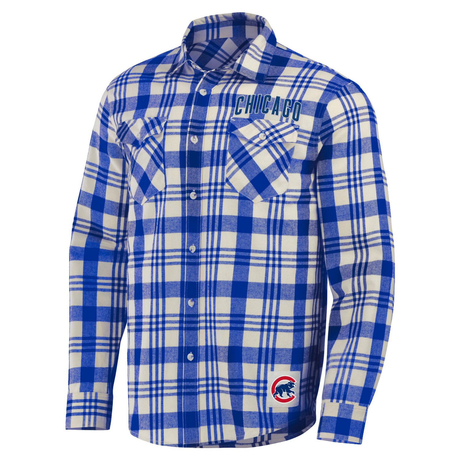 Darius Rucker Collection by Fanatics Chicago Cubs Plaid Flannel Button-Up Shirt