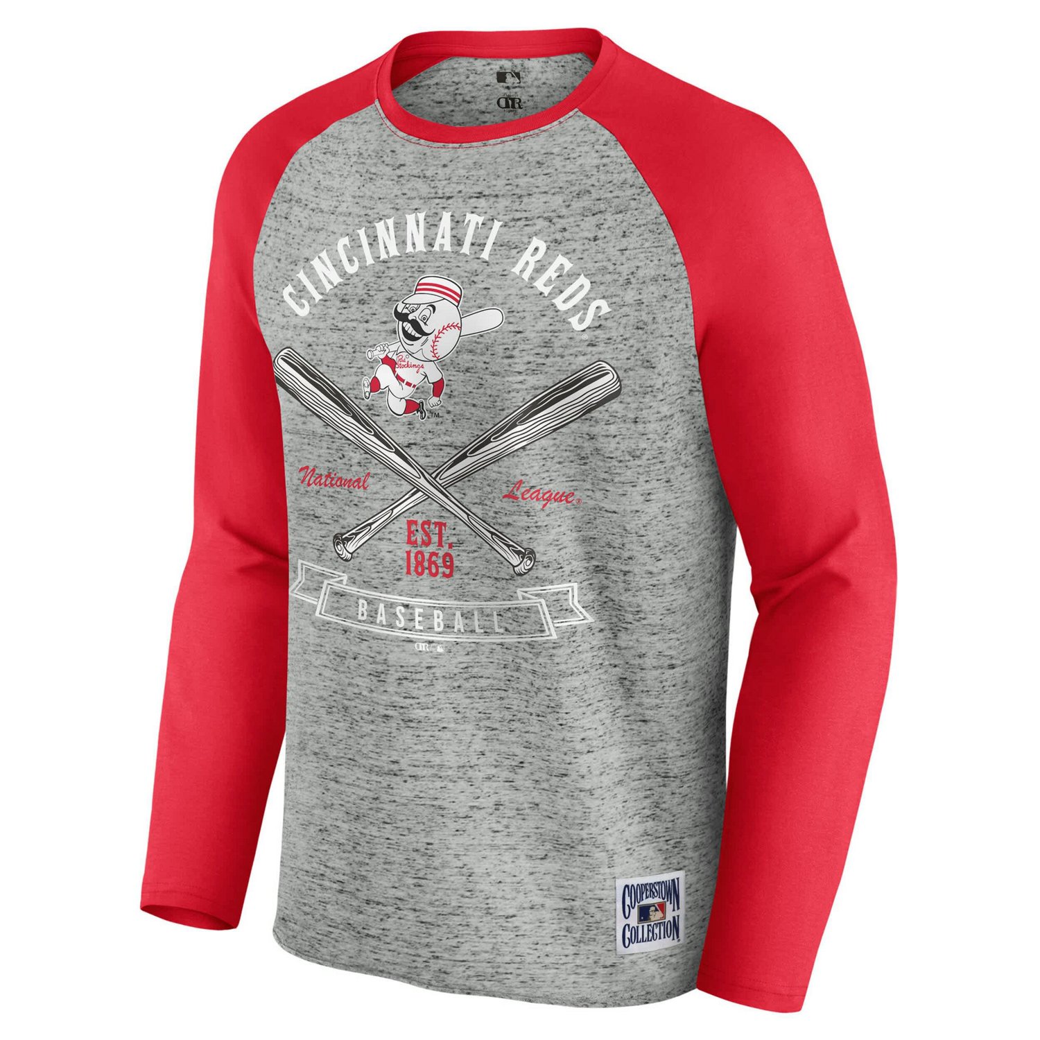 Darius Rucker Collection by Fanatics Cincinnati Reds Raw Edge Raglan Long Sleeve Baseball T-Shirt