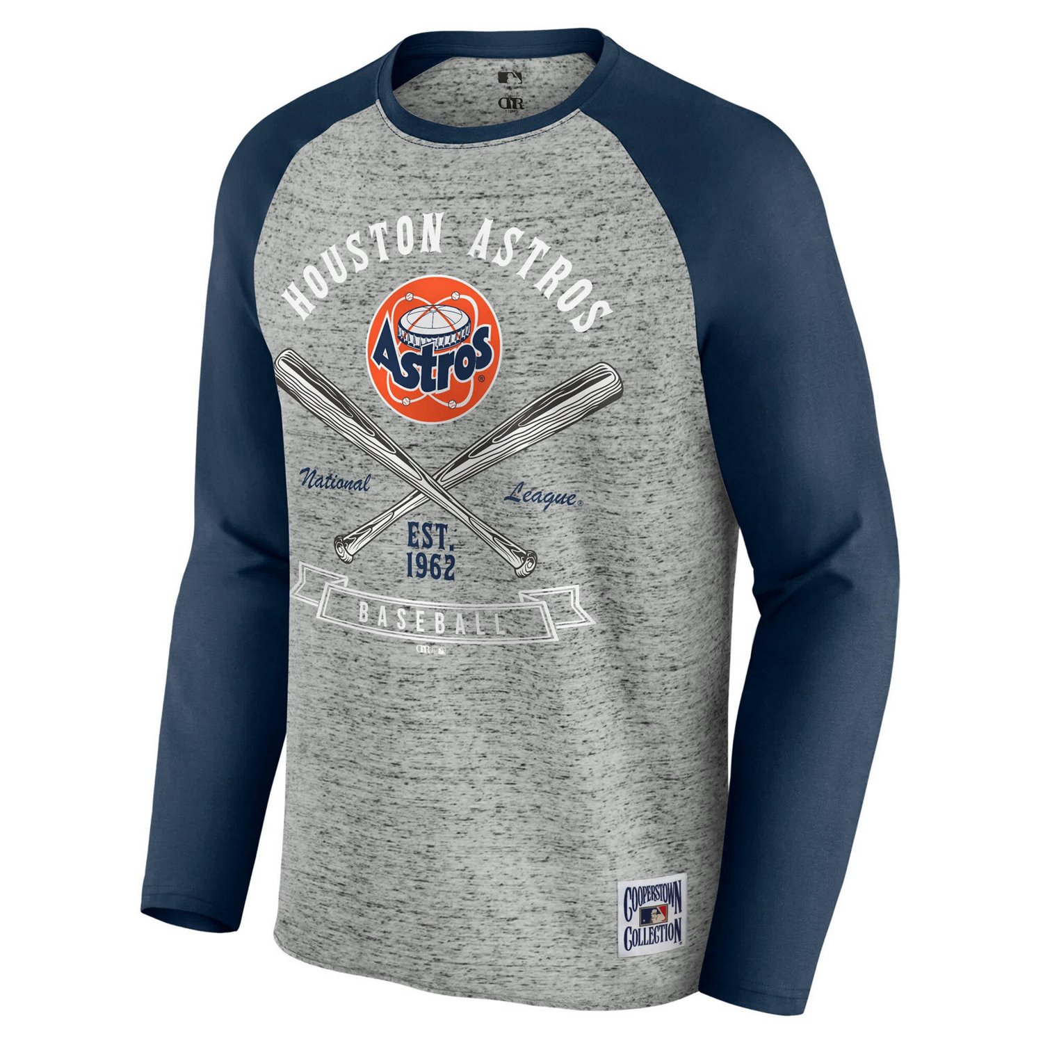 Darius Rucker Collection by Fanatics Houston Astros Raw Edge Raglan Long Sleeve Baseball T-Shirt