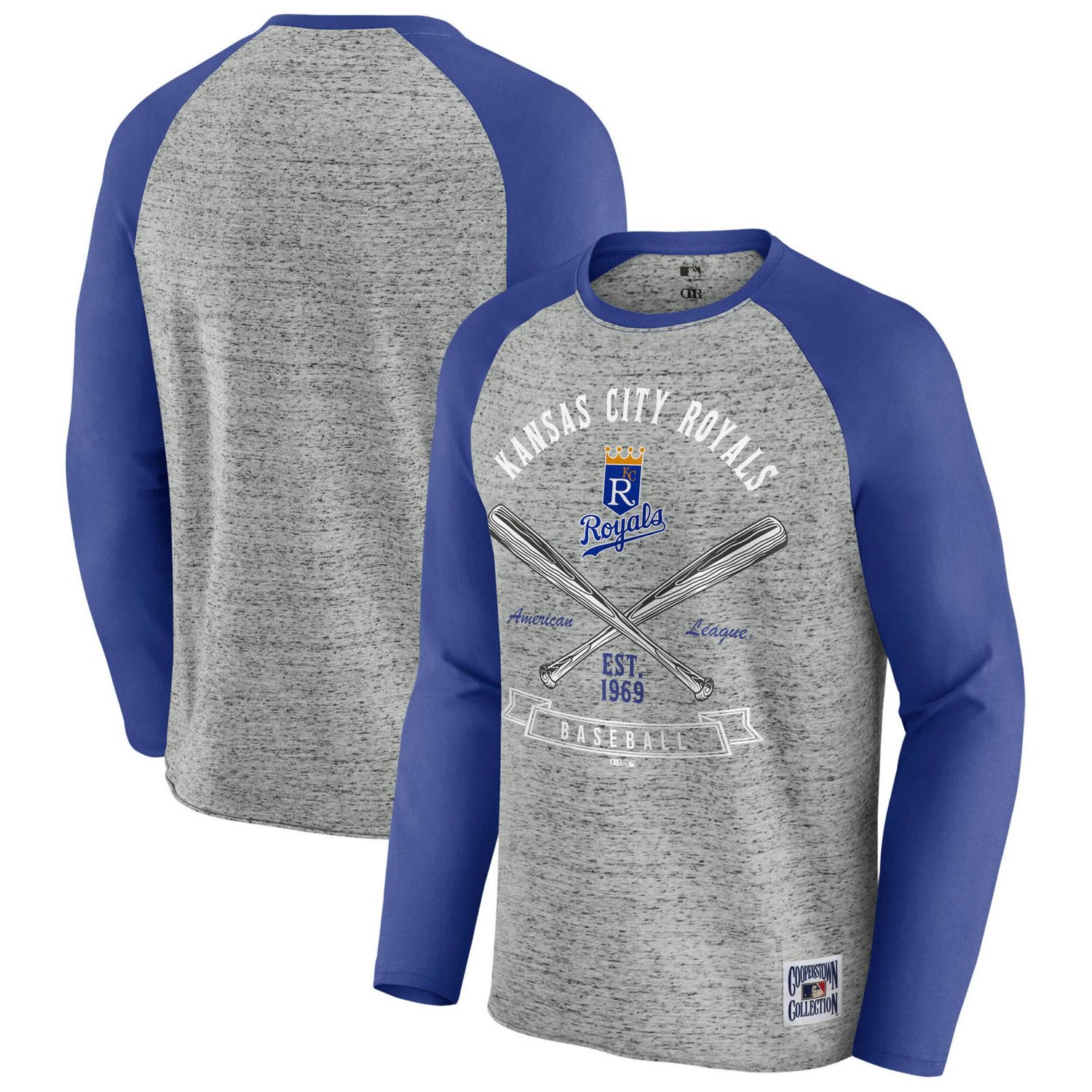 Darius Rucker Collection by Fanatics Kansas City Royals Raw Edge Raglan Long Sleeve Baseball T-Shirt