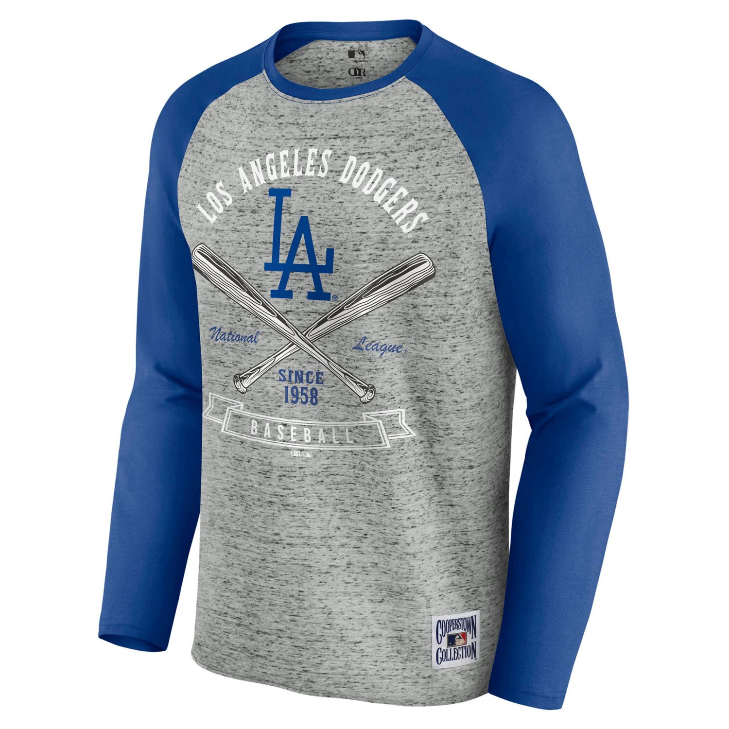 Darius Rucker Collection by Fanatics Los Angeles Dodgers Raw Edge Raglan Long Sleeve Baseball T-Shirt
