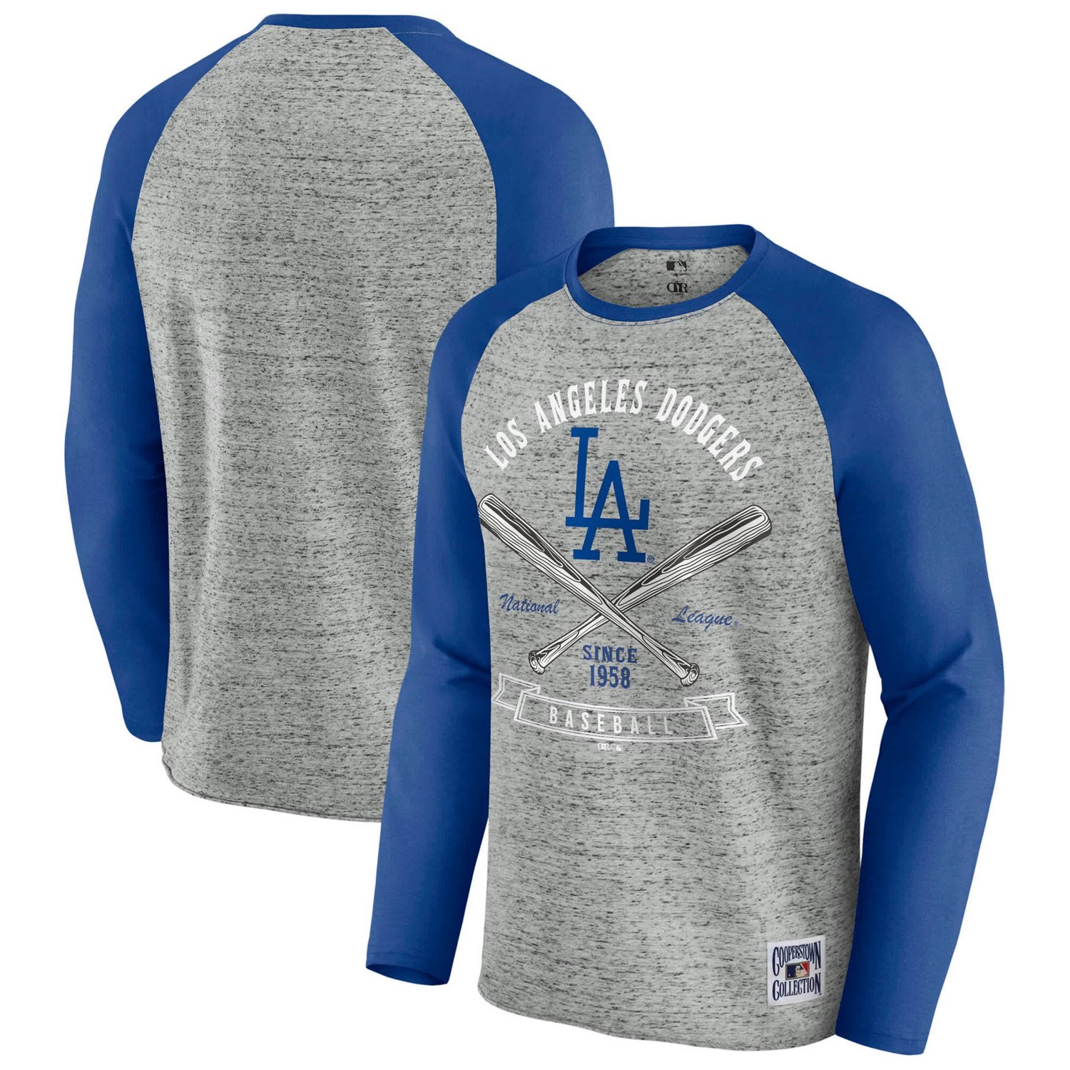 Darius Rucker Collection by Fanatics Los Angeles Dodgers Raw Edge Raglan Long Sleeve Baseball T-Shirt