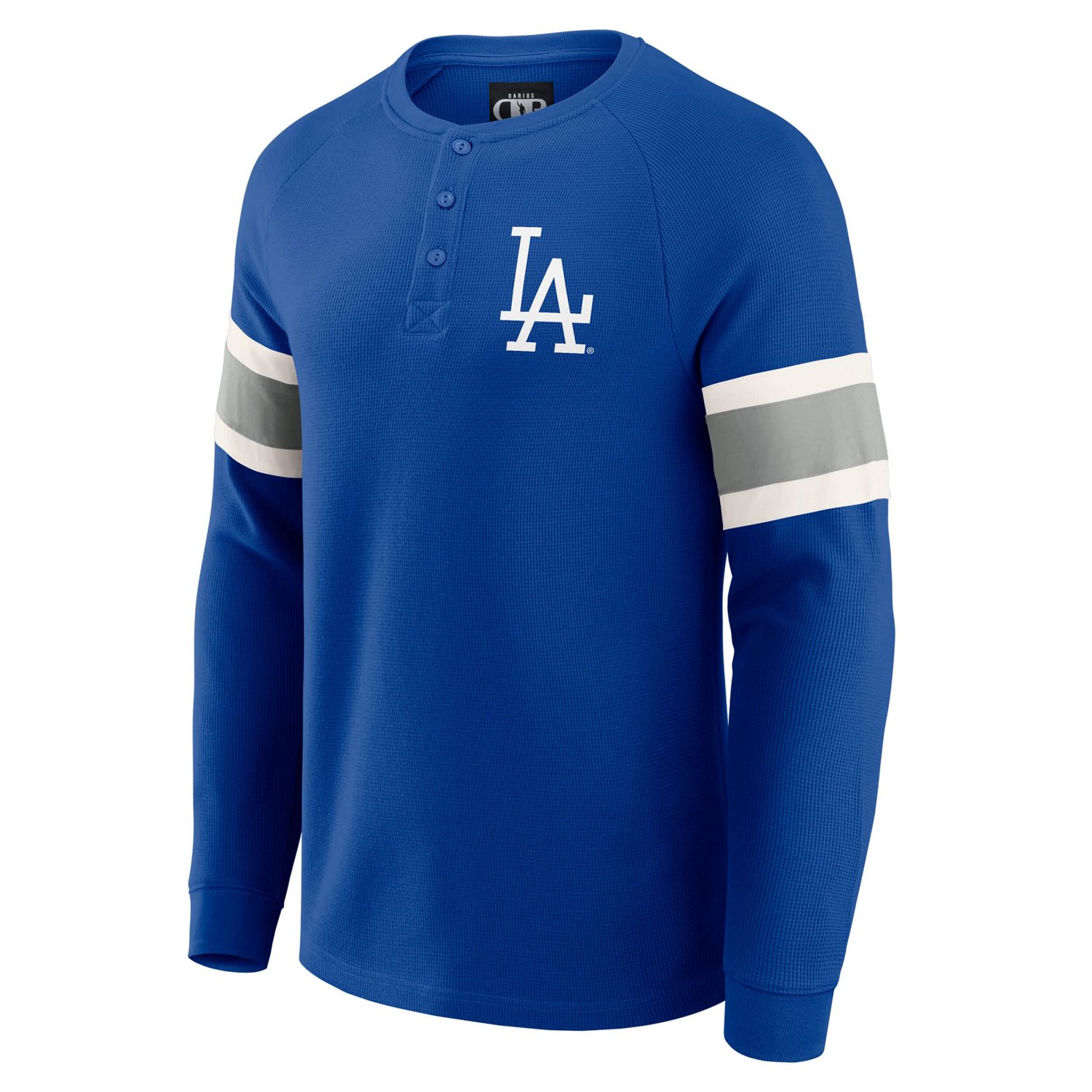 Darius Rucker Collection by Fanatics Los Angeles Dodgers Waffle-Knit Raglan Long Sleeve Henley T-Shirt - view number 2