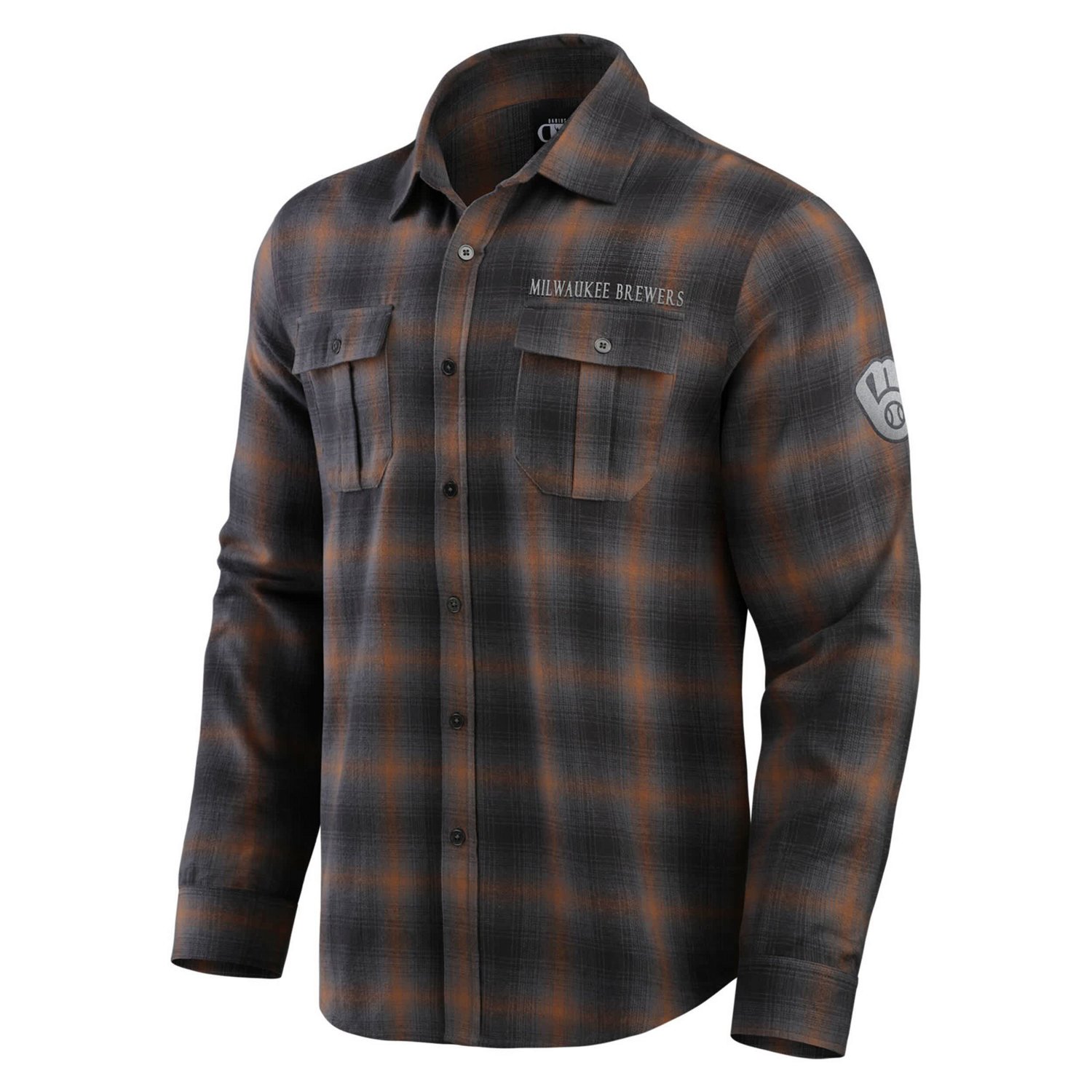 Darius Rucker Collection by Fanatics Milwaukee Brewers Classic Flannel Long Sleeve Button-Up Shirt