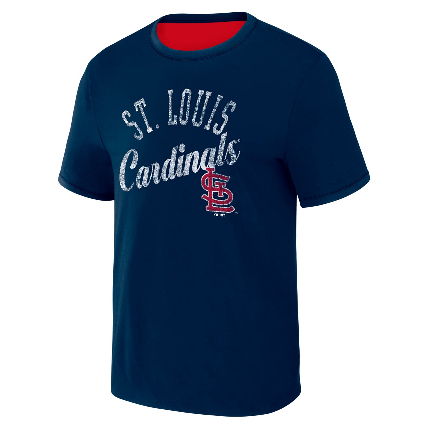 Darius Rucker Collection by Fanatics Navy St Louis Cardinals Two-Way Ringer Reversible T-Shirt