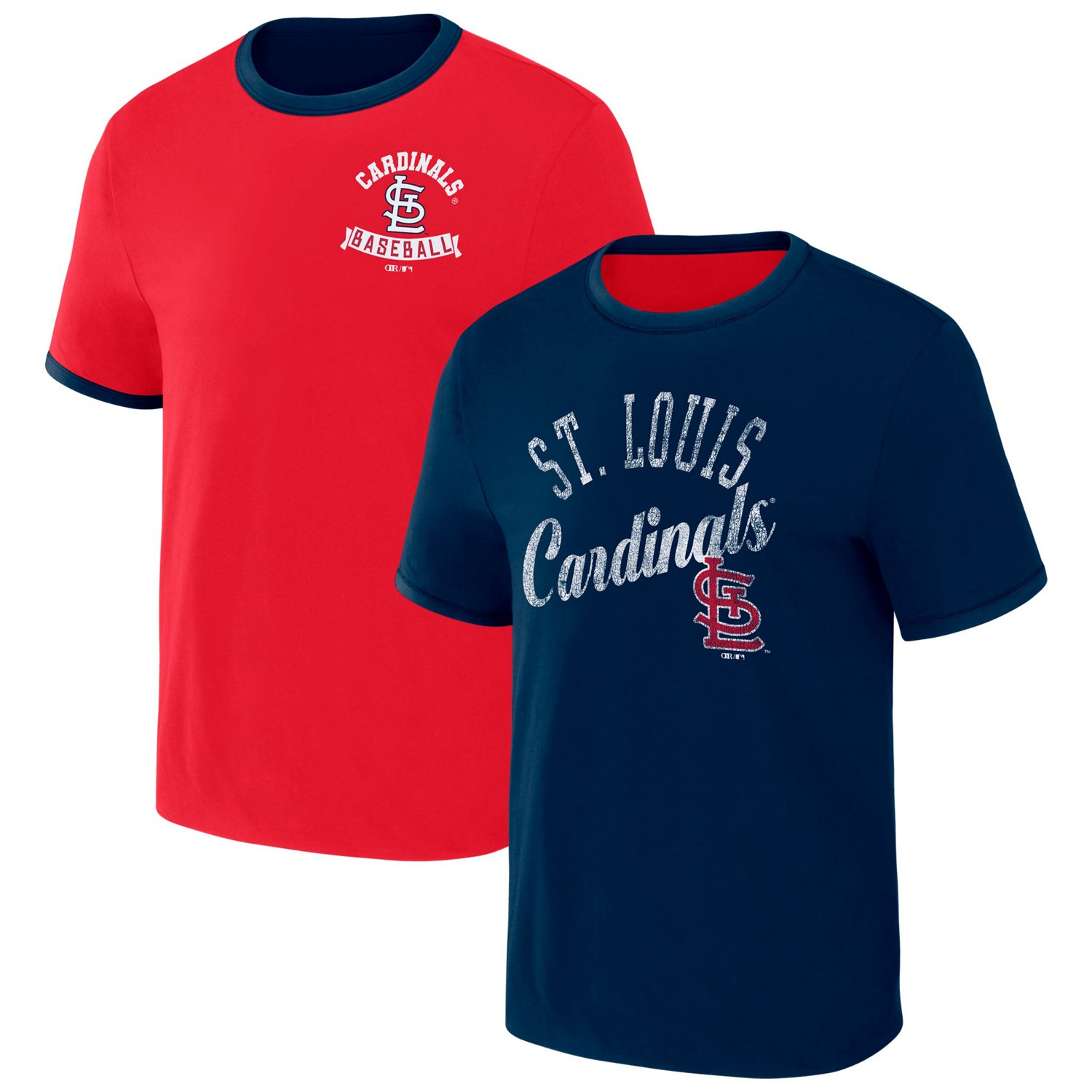 Darius Rucker Collection by Fanatics Navy St Louis Cardinals Two-Way Ringer Reversible T-Shirt