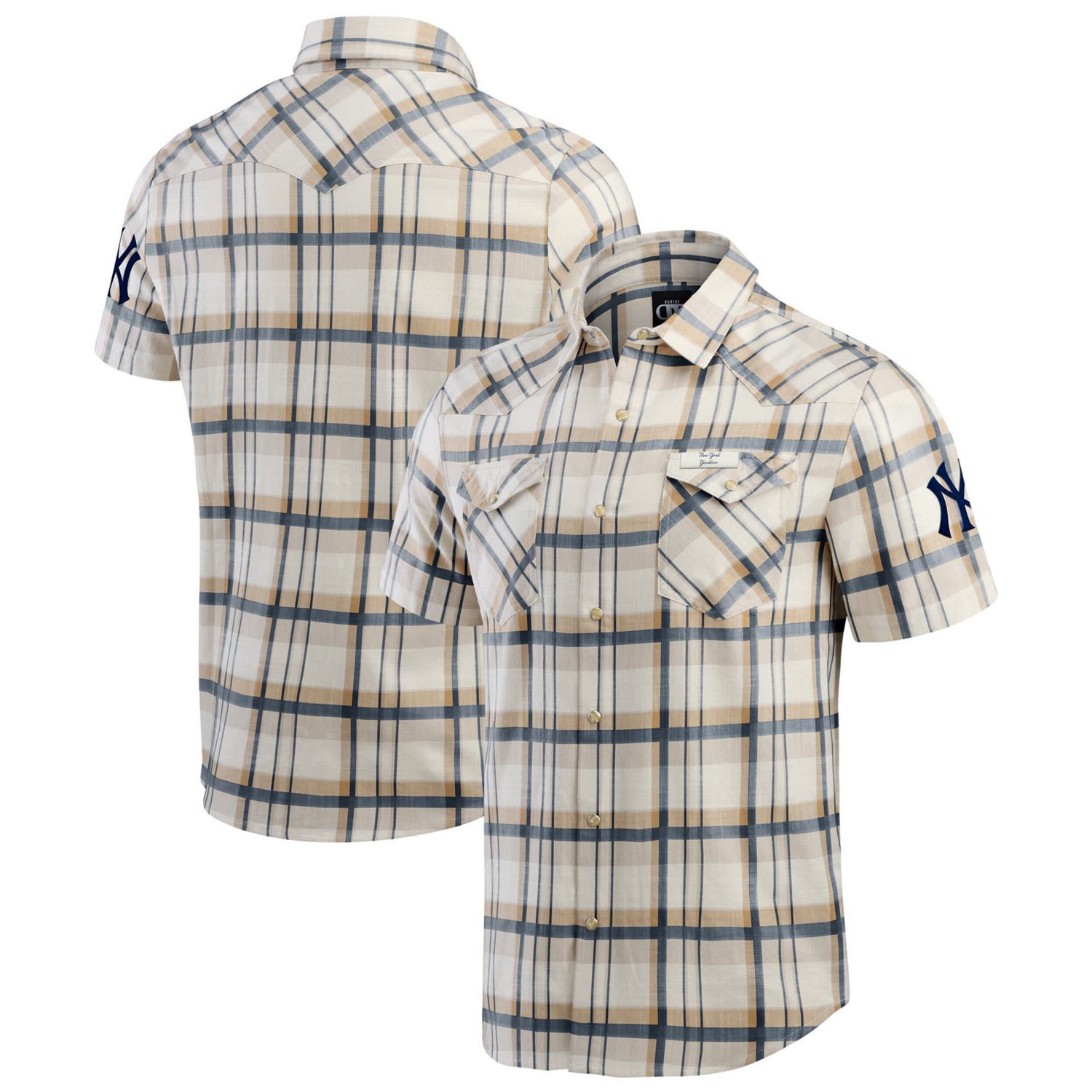 Darius Rucker Collection by Fanatics New York Yankees Plaid Full-Snap Shirt