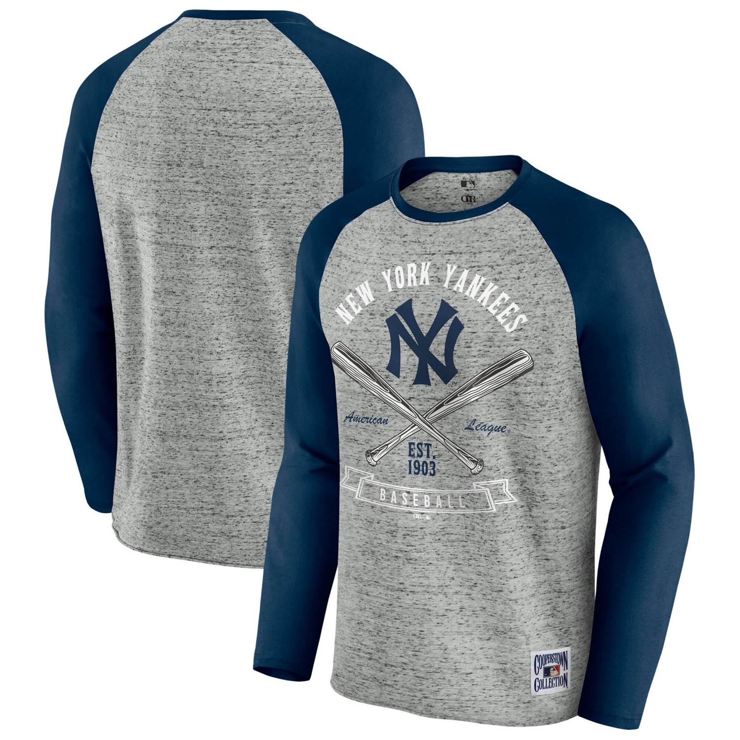 Darius Rucker Collection by Fanatics New York Yankees Raw Edge Raglan Long Sleeve Baseball T-Shirt