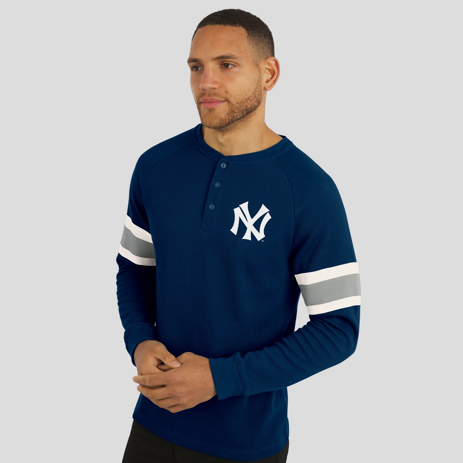 Darius Rucker Collection by Fanatics New York Yankees Waffle-Knit Raglan Long Sleeve Henley T-Shirt - view number 4