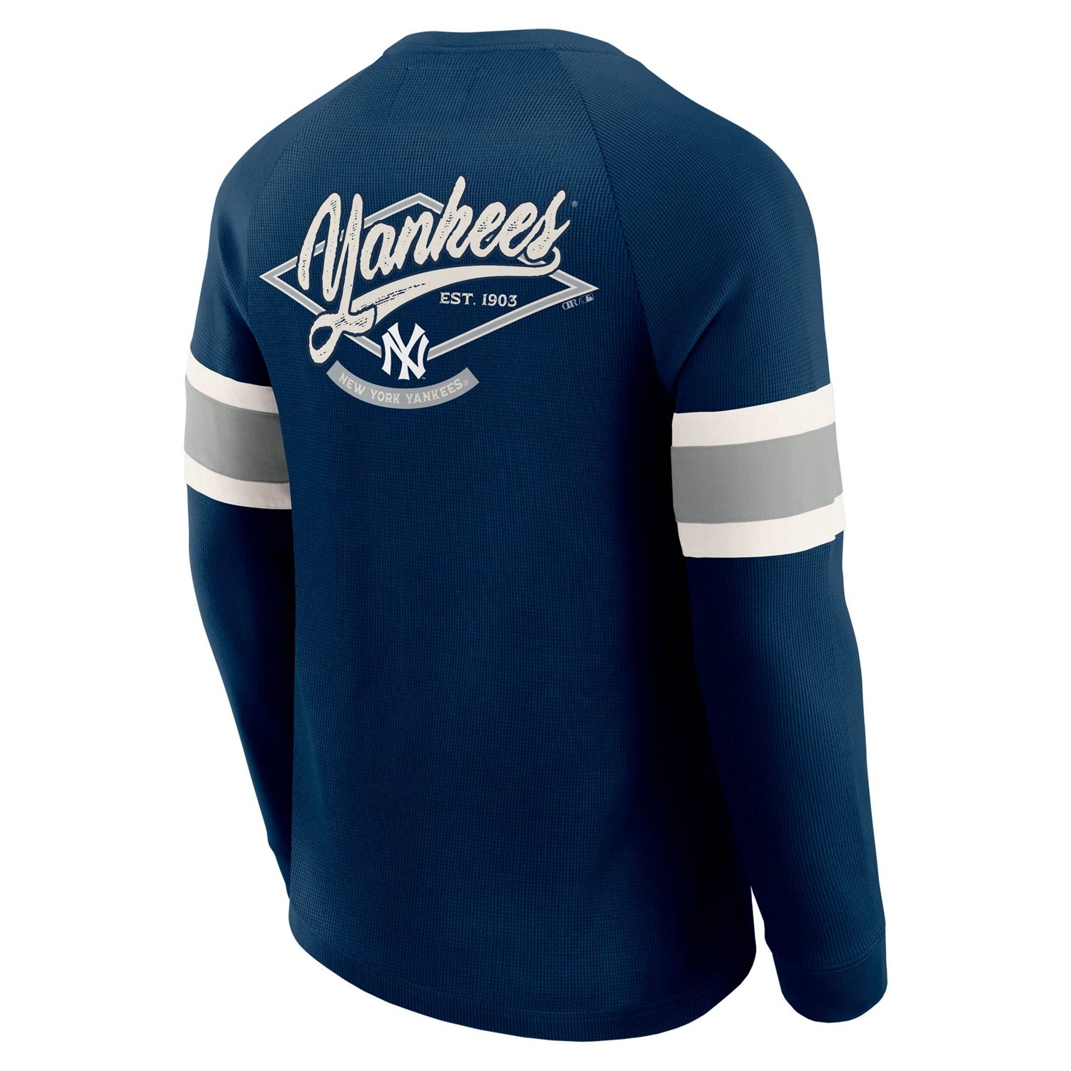Darius Rucker Collection by Fanatics New York Yankees Waffle-Knit Raglan Long Sleeve Henley T-Shirt - view number 3