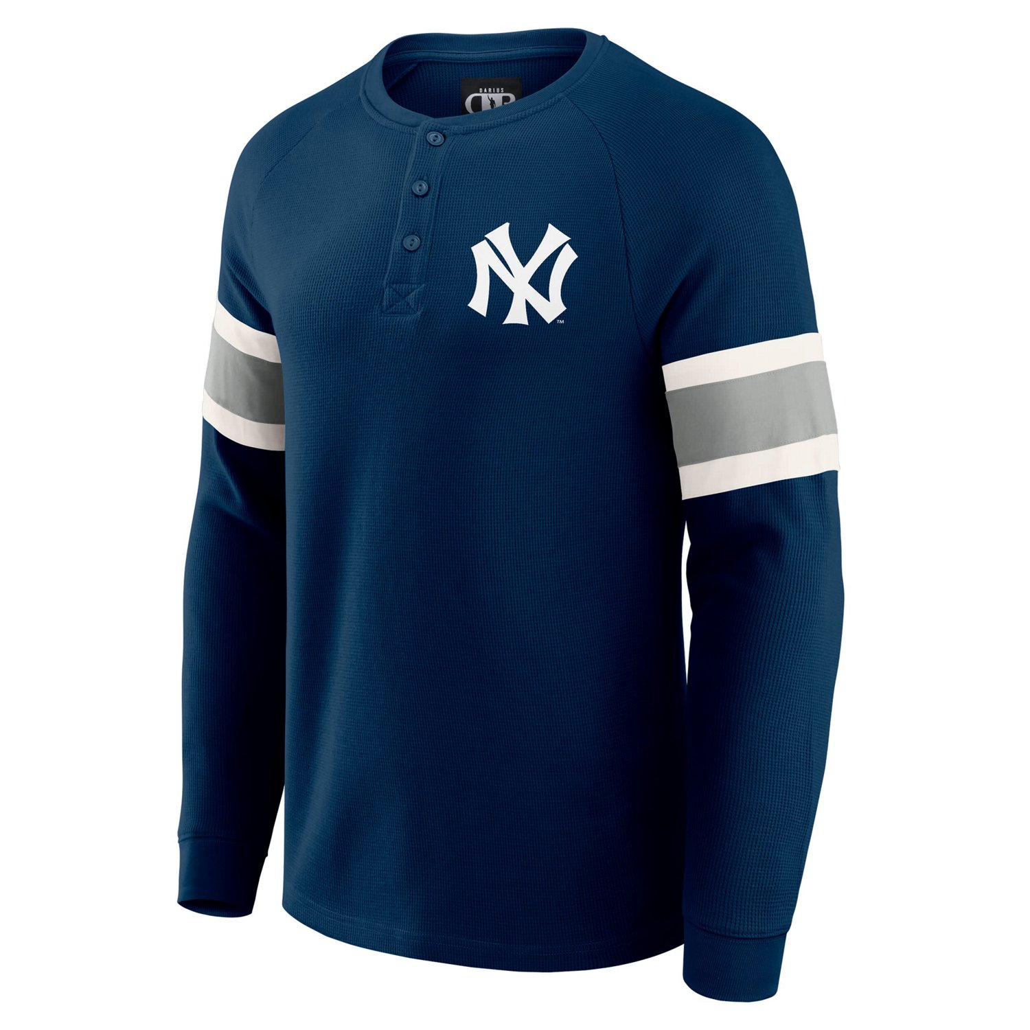Darius Rucker Collection by Fanatics New York Yankees Waffle-Knit Raglan Long Sleeve Henley T-Shirt - view number 2