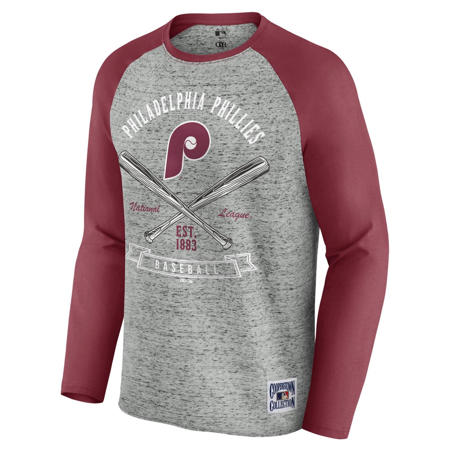 Darius Rucker Collection by Fanatics Philadelphia Phillies Raw Edge Raglan Long Sleeve Baseball T-Shirt