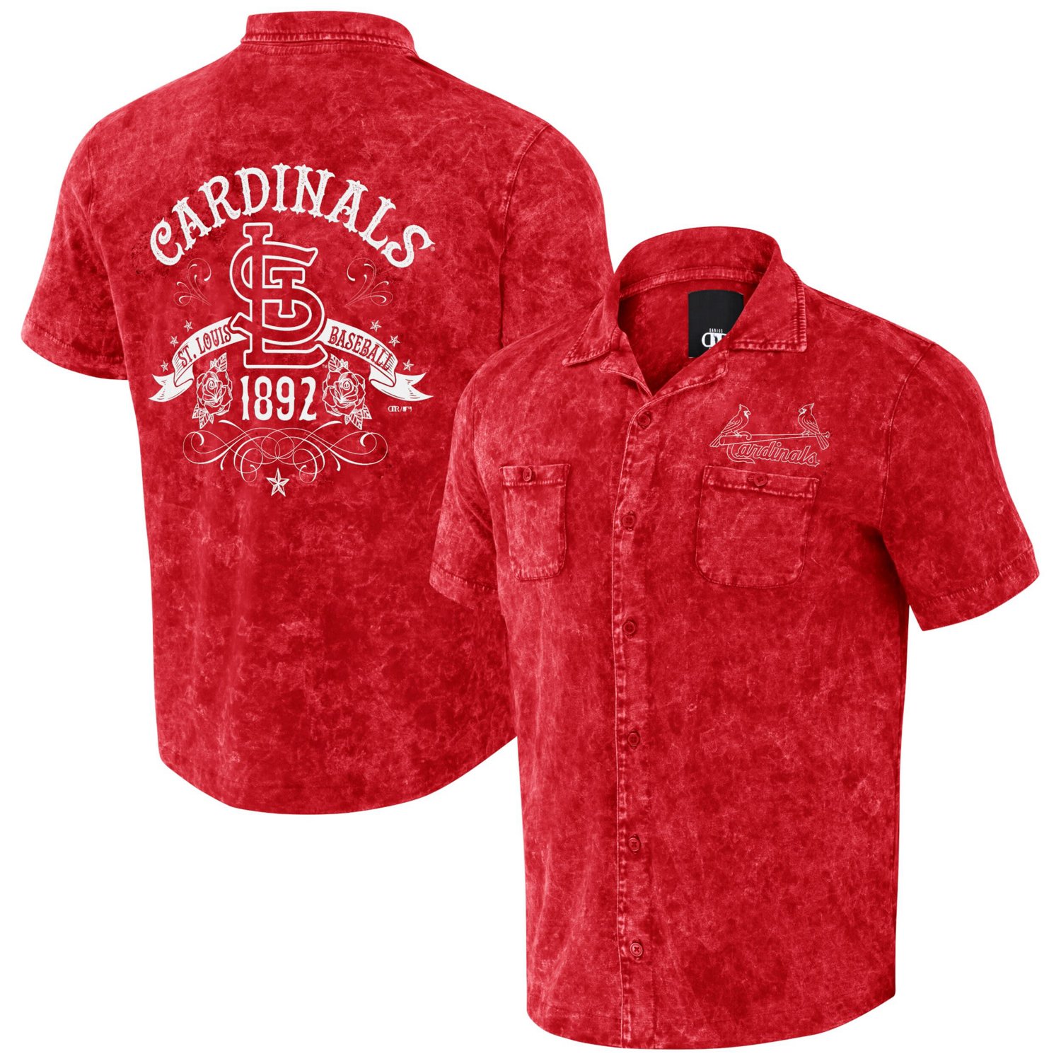 Darius Rucker Collection by Fanatics St Louis Cardinals Denim Team Color Button-Up Shirt