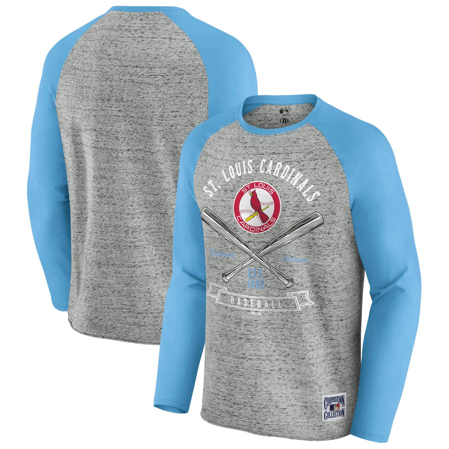 Darius Rucker Collection by Fanatics St Louis Cardinals Raw Edge Raglan Long Sleeve Baseball T-Shirt