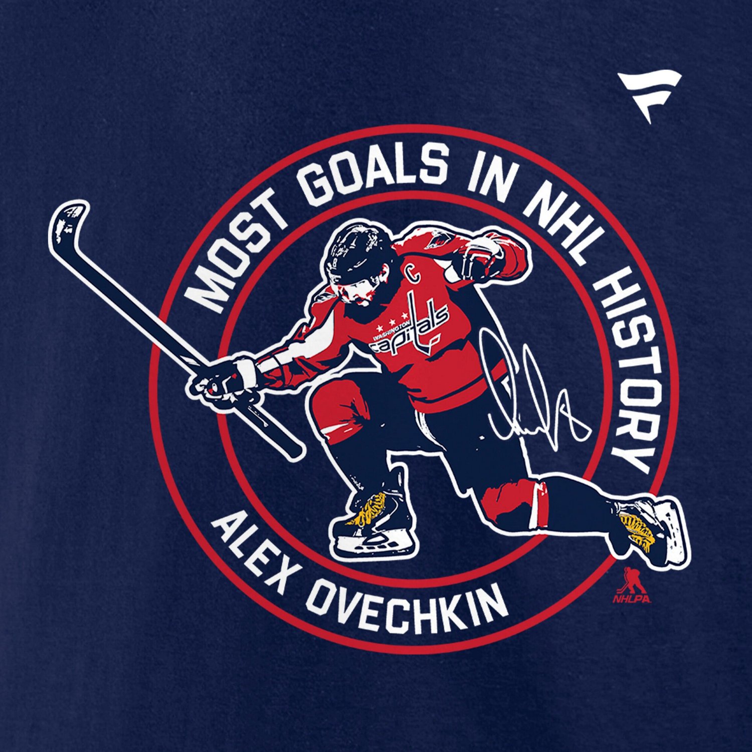Fanatics Alexander Ovechkin Athletic Washington Capitals NHL All-Time Leading Goal Scorer Badges Long Sleeve T-Shirt - view number 4