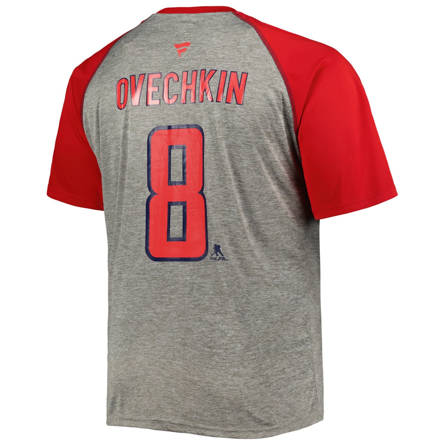Fanatics Alexander Ovechkin Washington Capitals Big  Tall Captain Patch Contrast Raglan Name Number T-Shirt