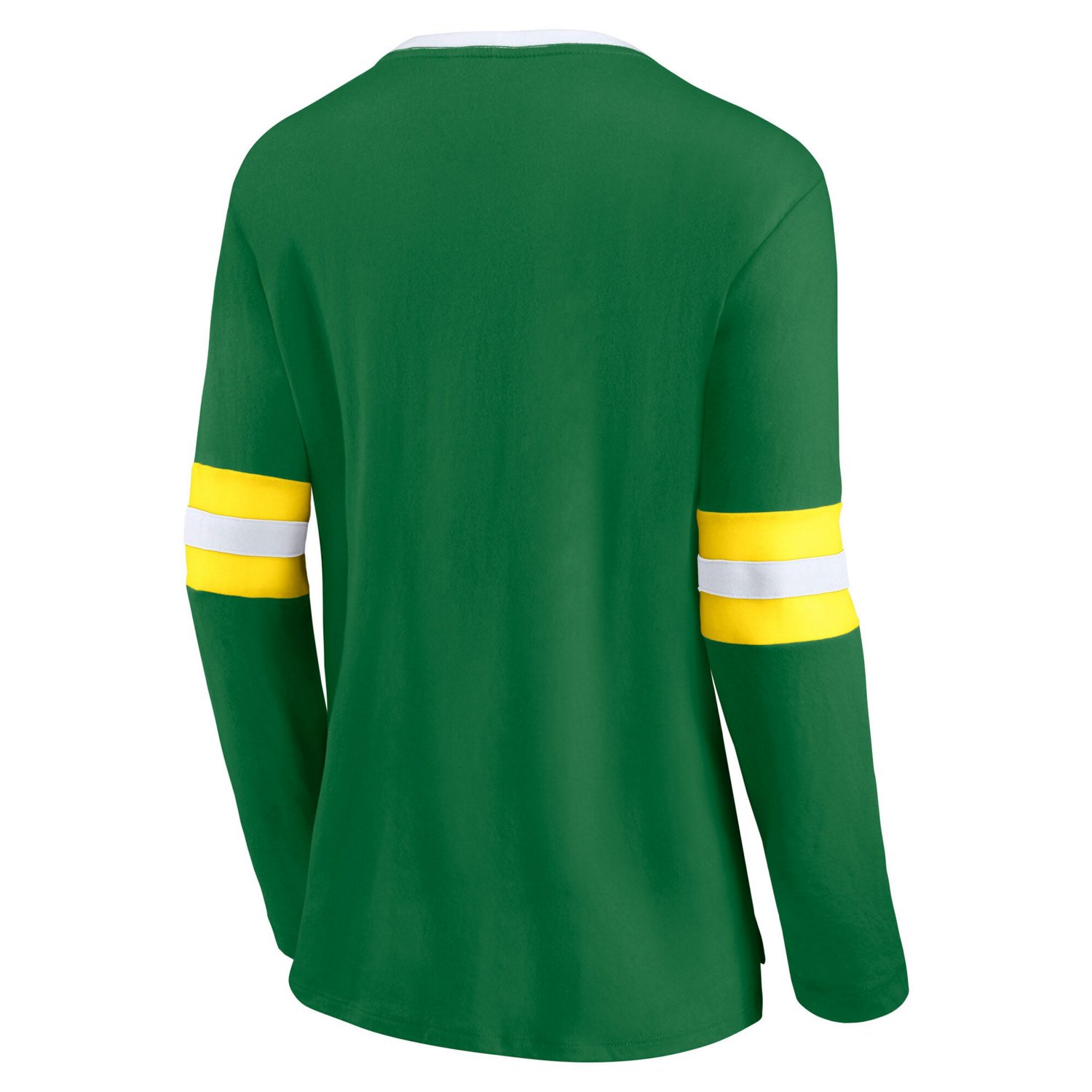 Fanatics Apple Oregon Ducks Block Party Script Lace-Up V-Neck Long Sleeve T-Shirt                                                - view number 3