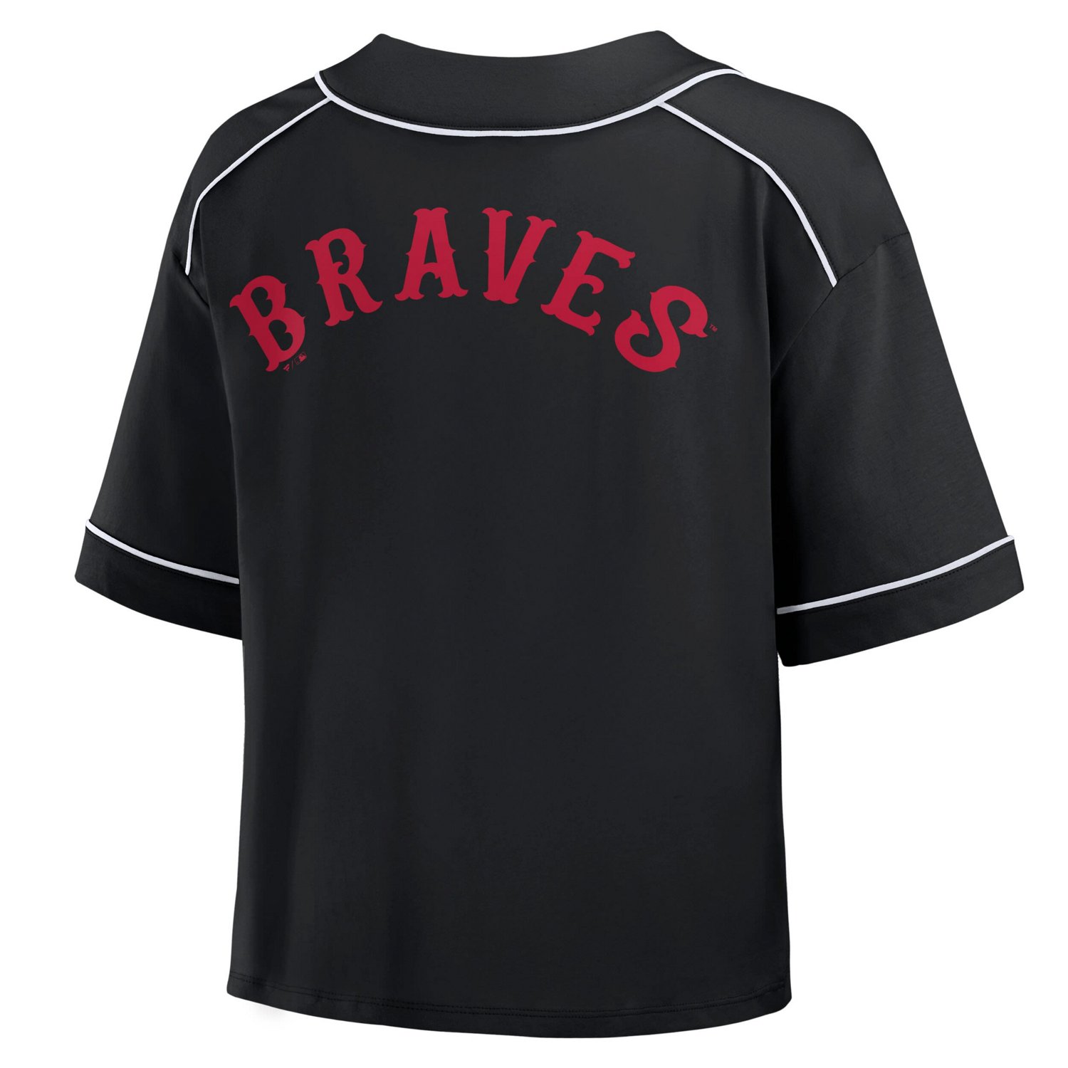 Fanatics Atlanta Braves Oversized Champ Game Cropped V-Neck T-Shirt - view number 3